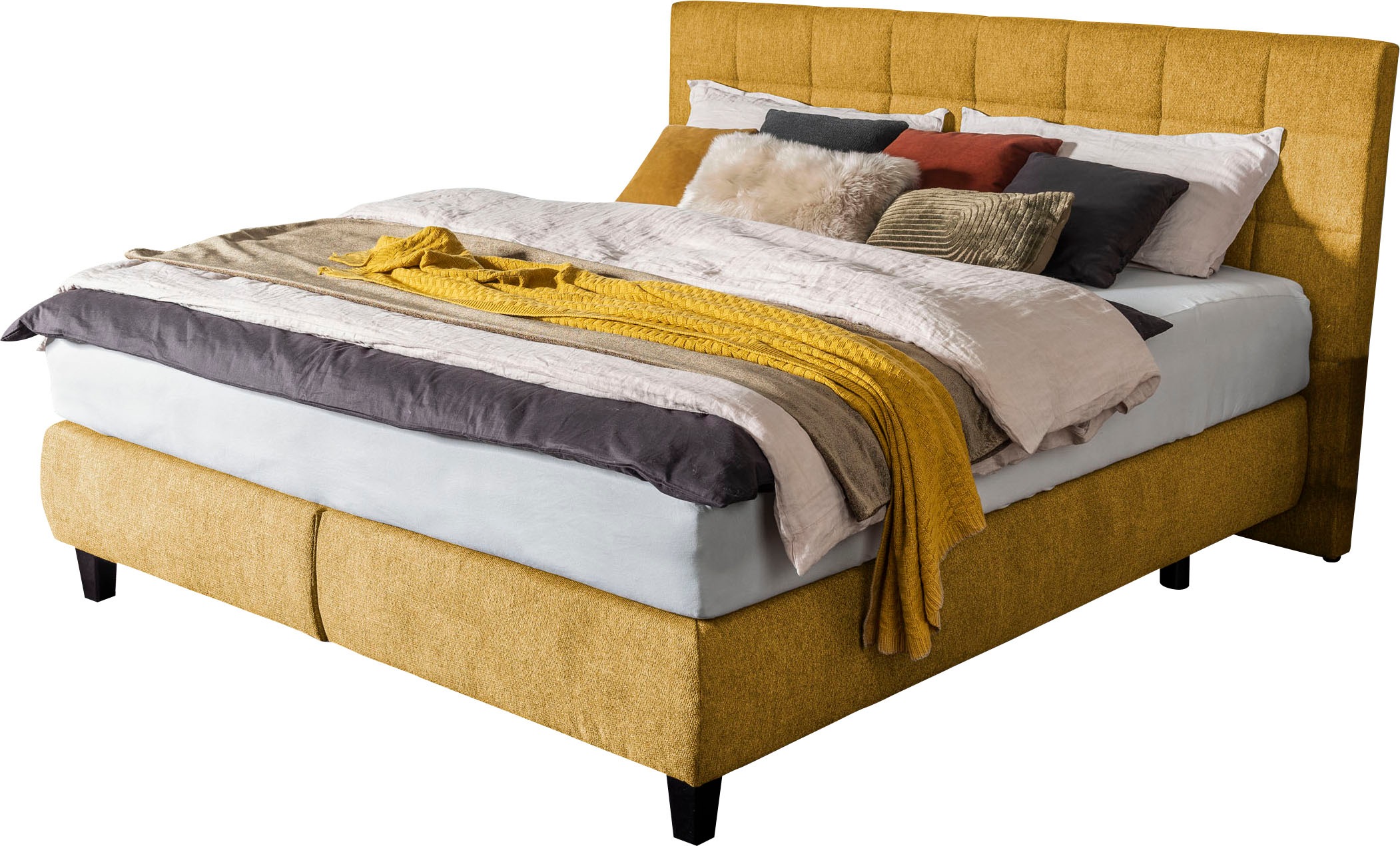 alina Boxspringbett "Edera", Doppelbett wahlweise mit Topper, Liegefläche 1 günstig online kaufen