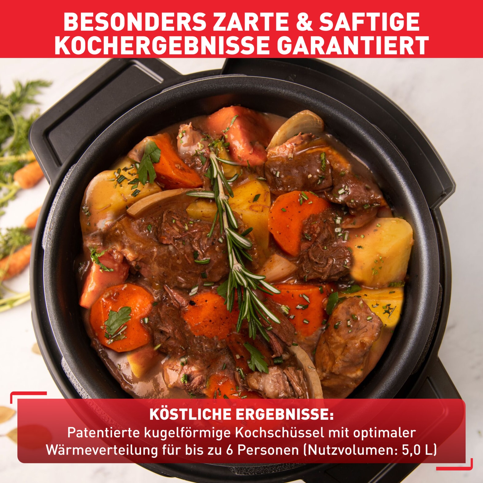 Tefal Multikocher »CY7788 Turbo Cuisine & Fry«, Schnellkochfunktion, 10 aut. Kochprogramme, 4 Extra Crisp Programme