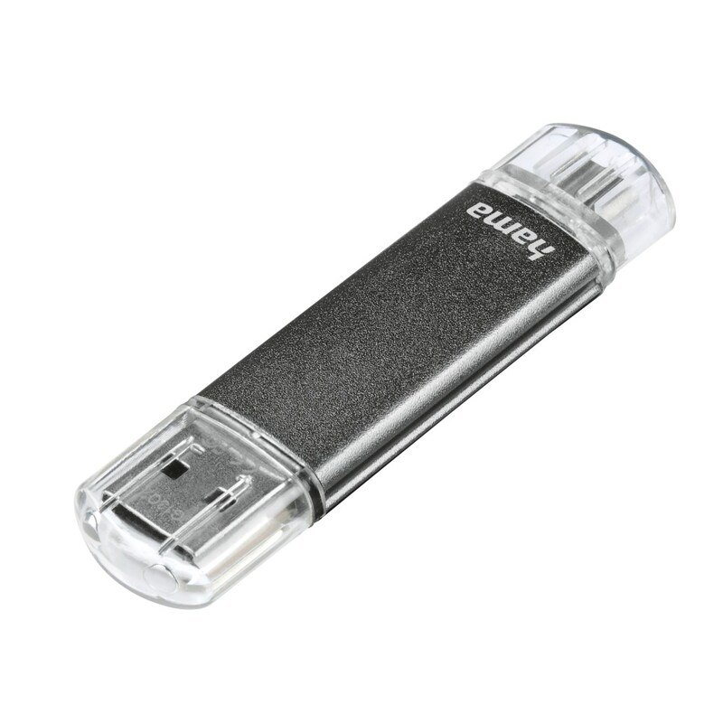 HAMA USB-Stick »Laeta Twin, USB 2.0« (32 GB USB 2.0 ) grau kompakter Stick mit Aluminium-Gehäuse in dezentem Grau