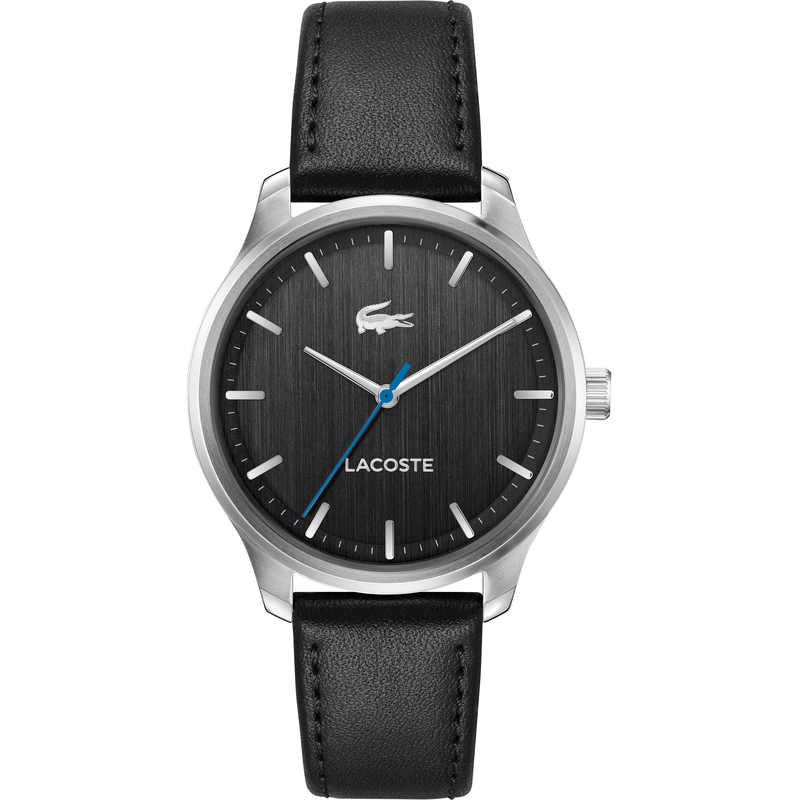 LACOSTE Quarzuhr »LISBON« Armbanduhr, Herrenuhr, Lederarmband, analog schwarz Zeitlos schöne Herrenarmbanduhr