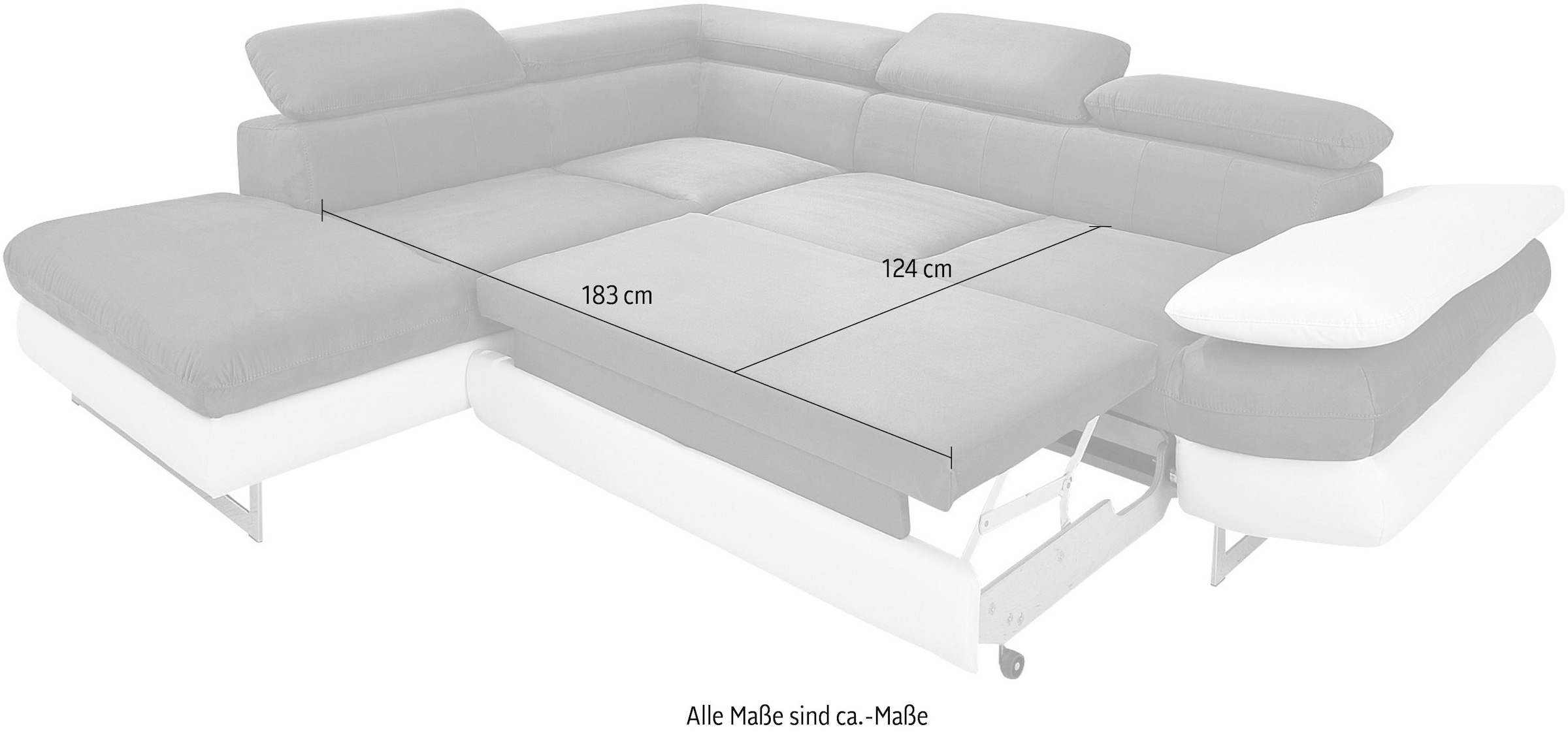 INOSIGN Ecksofa »Solution L-Form«, mit Arm- & Kopfteilverstellung, wahlweise mit Bettfunktion