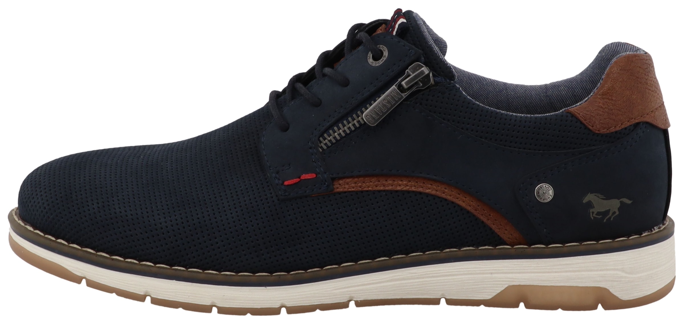 Mustang Shoes Sneaker »Agnese«  Freizeitschuh, Halbschuh, Schnürschuh mit Kontrastbesatz