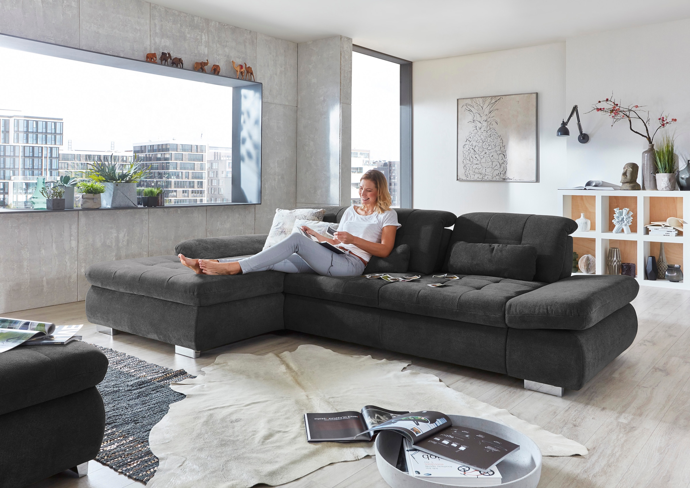 Die PlanBar Ecksofa »MP-IN17004 L-Form« wahlweise mit Funktion, Federkern