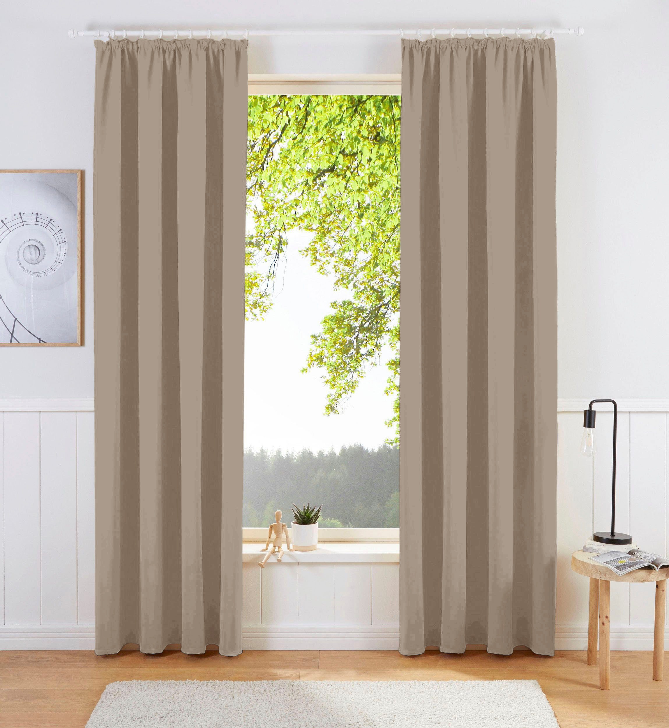 my home Gardine »SOLA« Kräuselband 1 Stk. tlg. Breite:130 cm, 1 Schal, einf günstig online kaufen