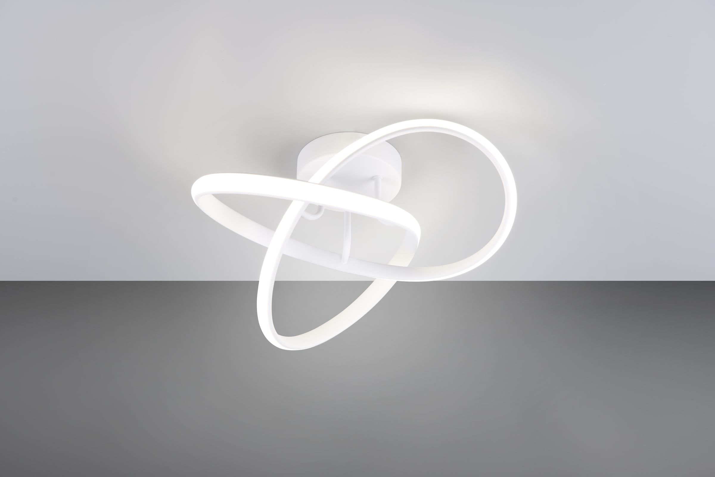 Places of Style LED Deckenleuchte »MESSACHUSETTS, kleine Dekolampe als LED Deckenlampe oder Wandlampe«, 1 flammig, Leuchtmittel LED-Board | LED fest integriert, Ø 40cm, Höhe 15cm Design Lampe mit geschwungenem LED Knoten 1800 Lumen