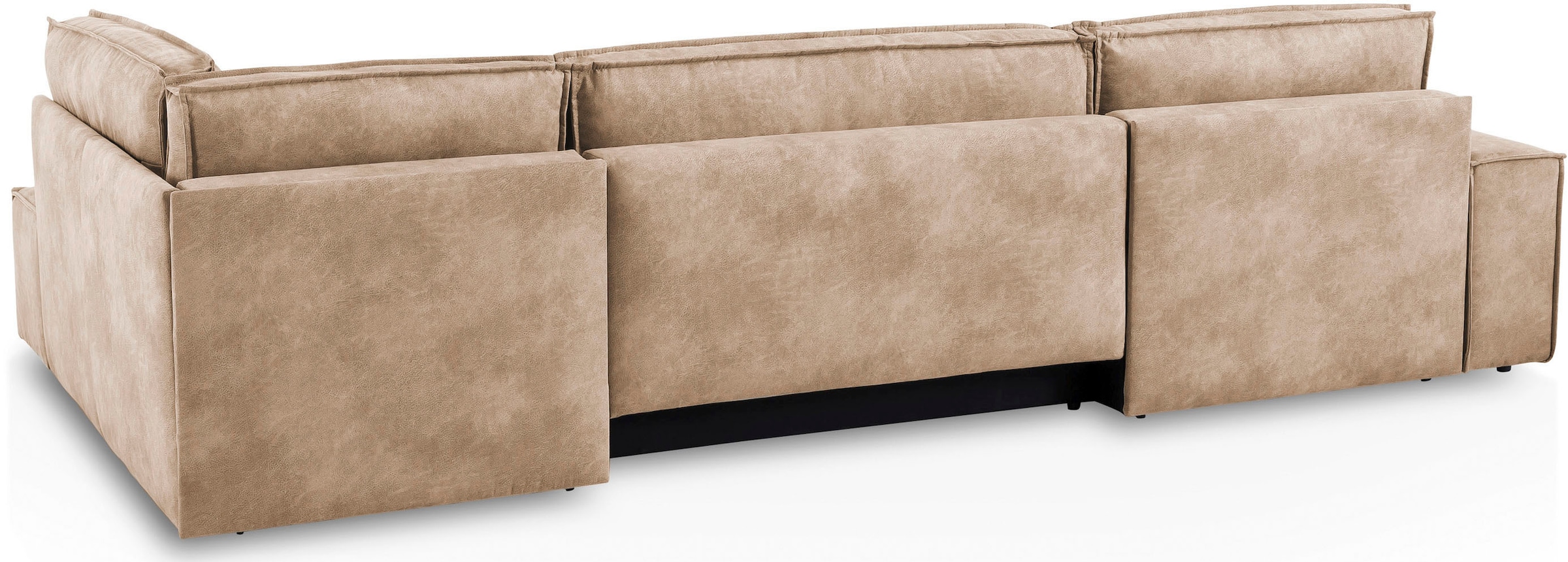 Home affaire Wohnlandschaft »SHERWOOD 329 cm, U-Form, Schlafsofa,«, Schlaffunktion m. Bettkasten (194x139 cm), Cord, Vintage, Samtvelours