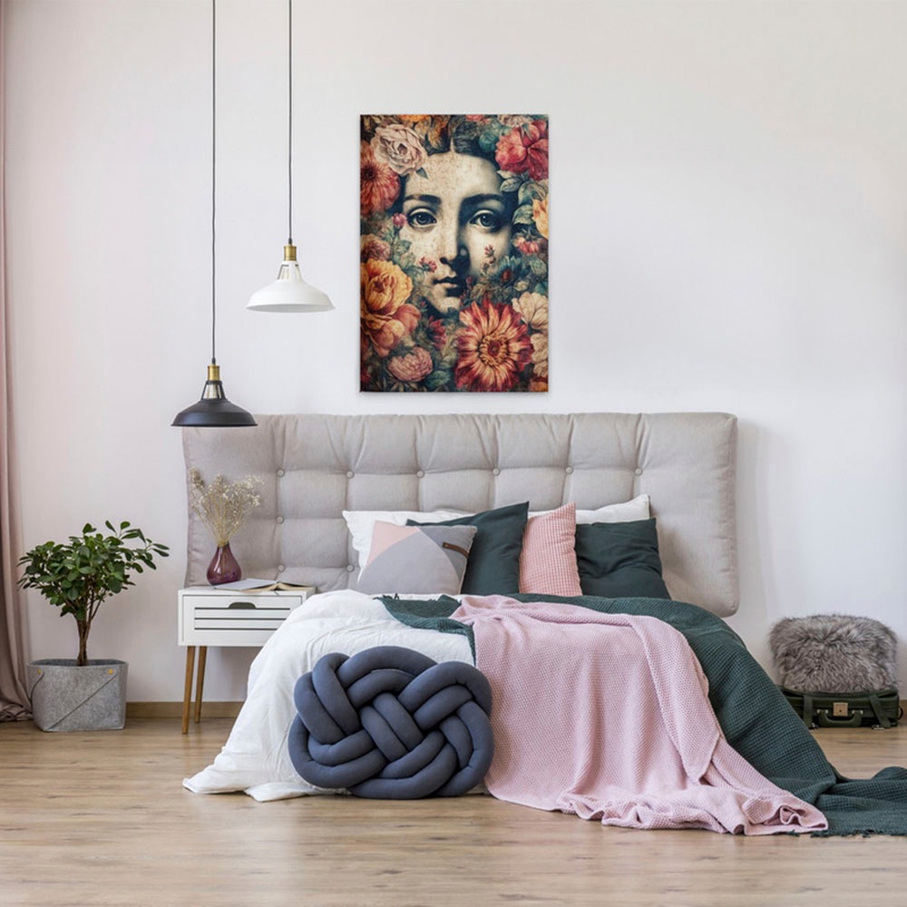 A.S. Création Leinwandbild »Blooming Mona Lisa - Wandbild Bunt Blau Keilrah günstig online kaufen