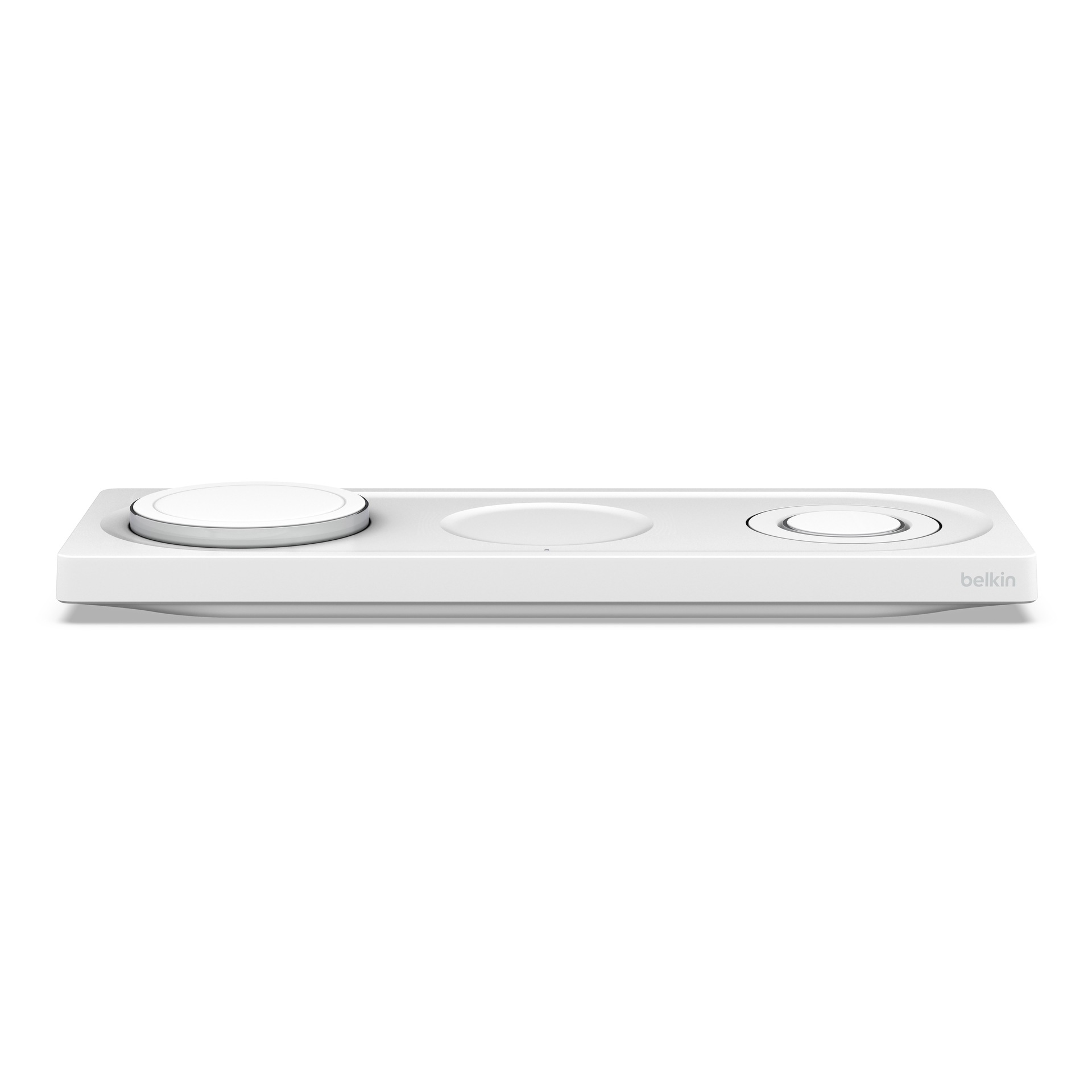 Belkin Smartphone-Ladegerät »Belkin drahtloses 3-in-1 MagSafe Ladepad«, (inkl. Netzteil kompatibel für iPhone der Serie 15/14/13/12), für iPhone, Apple Watch und AirPods, Wireless Ladegerät/Ladestation