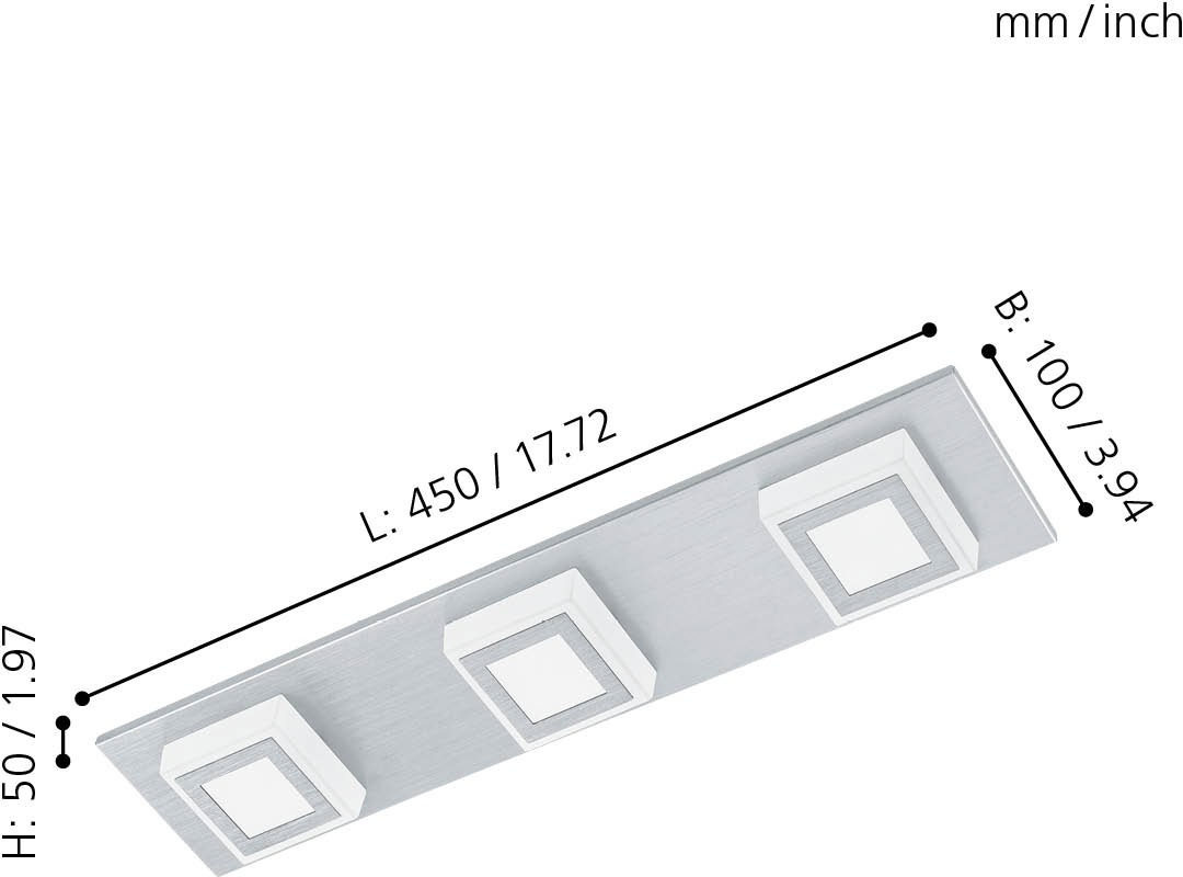 EGLO LED Deckenleuchte »MASIANO«, 3 flammig, Leuchtmittel LED-Board   LED f günstig online kaufen