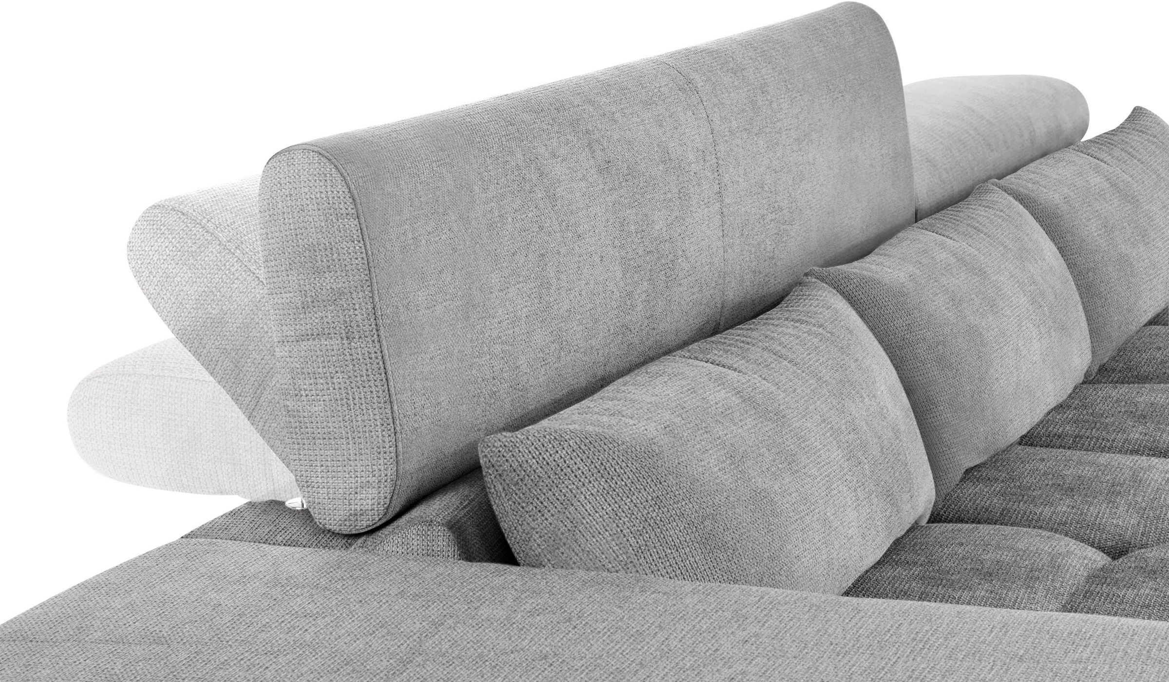 COTTA Ecksofa »Orion L-Form«, mit Kopfteilverstellung & 3 Nierenkissen