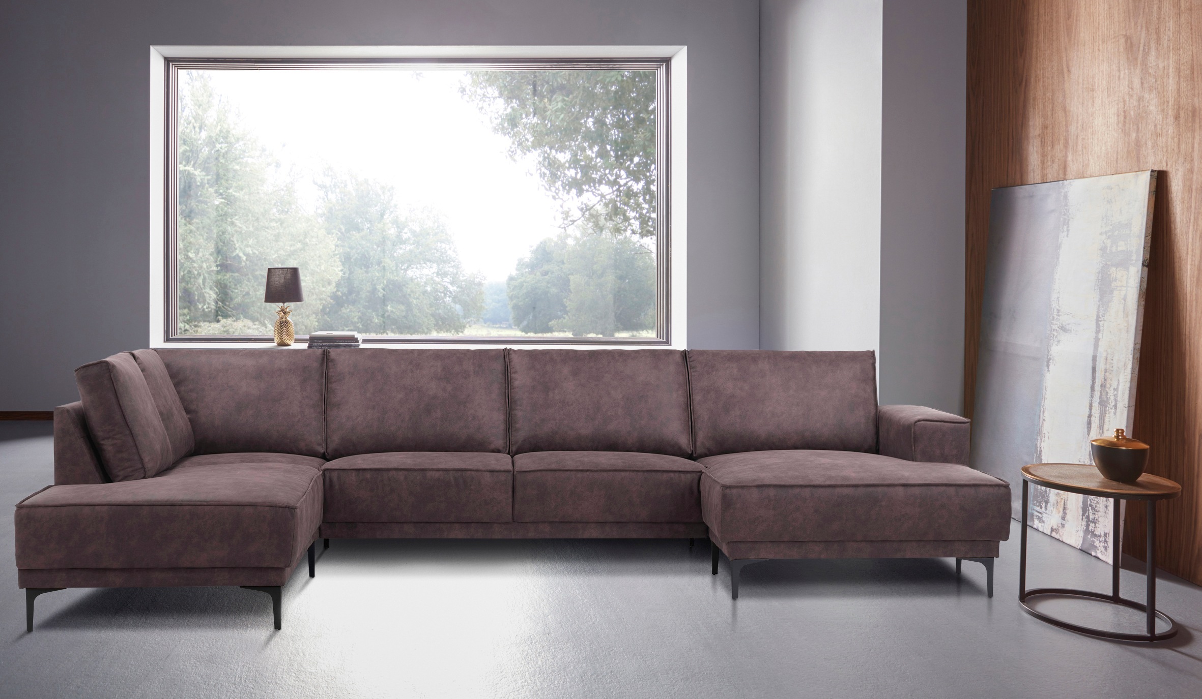 OTTO home Wohnlandschaft »XXL Sofa Oland, Struktur, Flachgewebe, Luxus-Micr günstig online kaufen