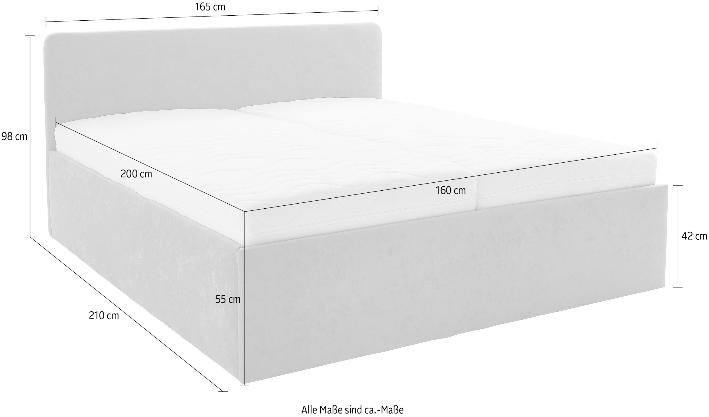 7. Bild von Westfalia Schlafkomfort Polsterbett, inkl. Bettkasten bei Ausführung mit Matratze