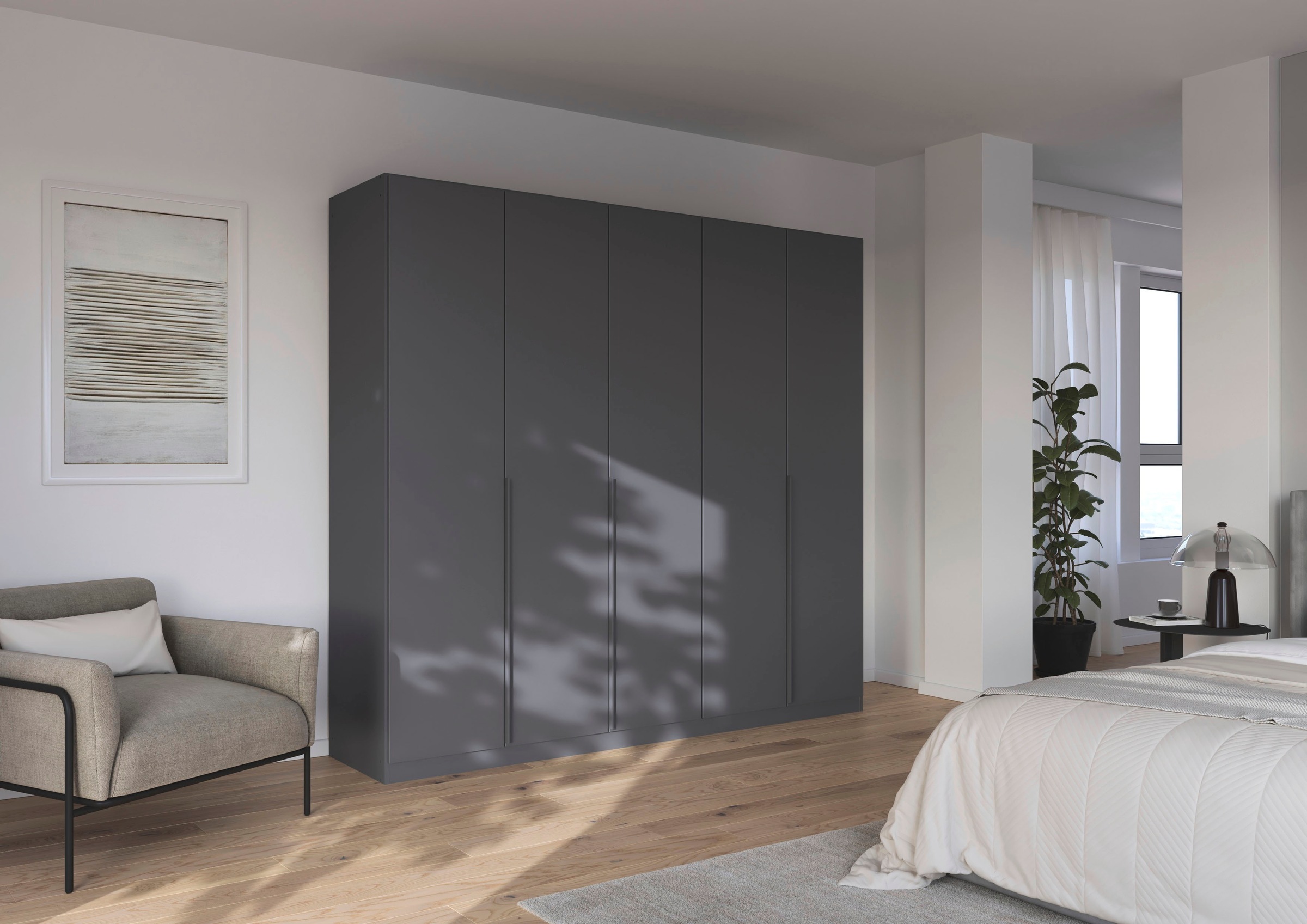 rauch Drehtürenschrank »Kleiderschrank Schrank Garderobe AGORDO TOPSELLER Schlafzimmer«, (in zwei Griff-Farben mit Dekor- oder Hochglanzfront), durchdachte Innenausstattung, in 6 Breiten und 2 Höhen MADE IN GERMANY