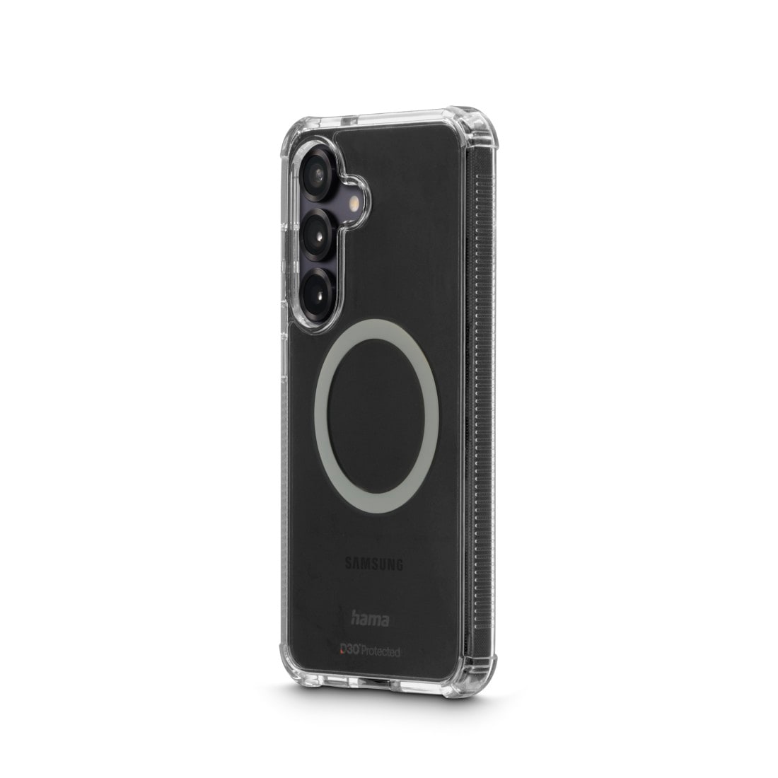 Hama Smartphone-Hülle »Handyhülle magnetisch für Galaxy S25 (für Qi2, D3O, durchsichtig)«, Samsung Galaxy S25, Wireless-Charging