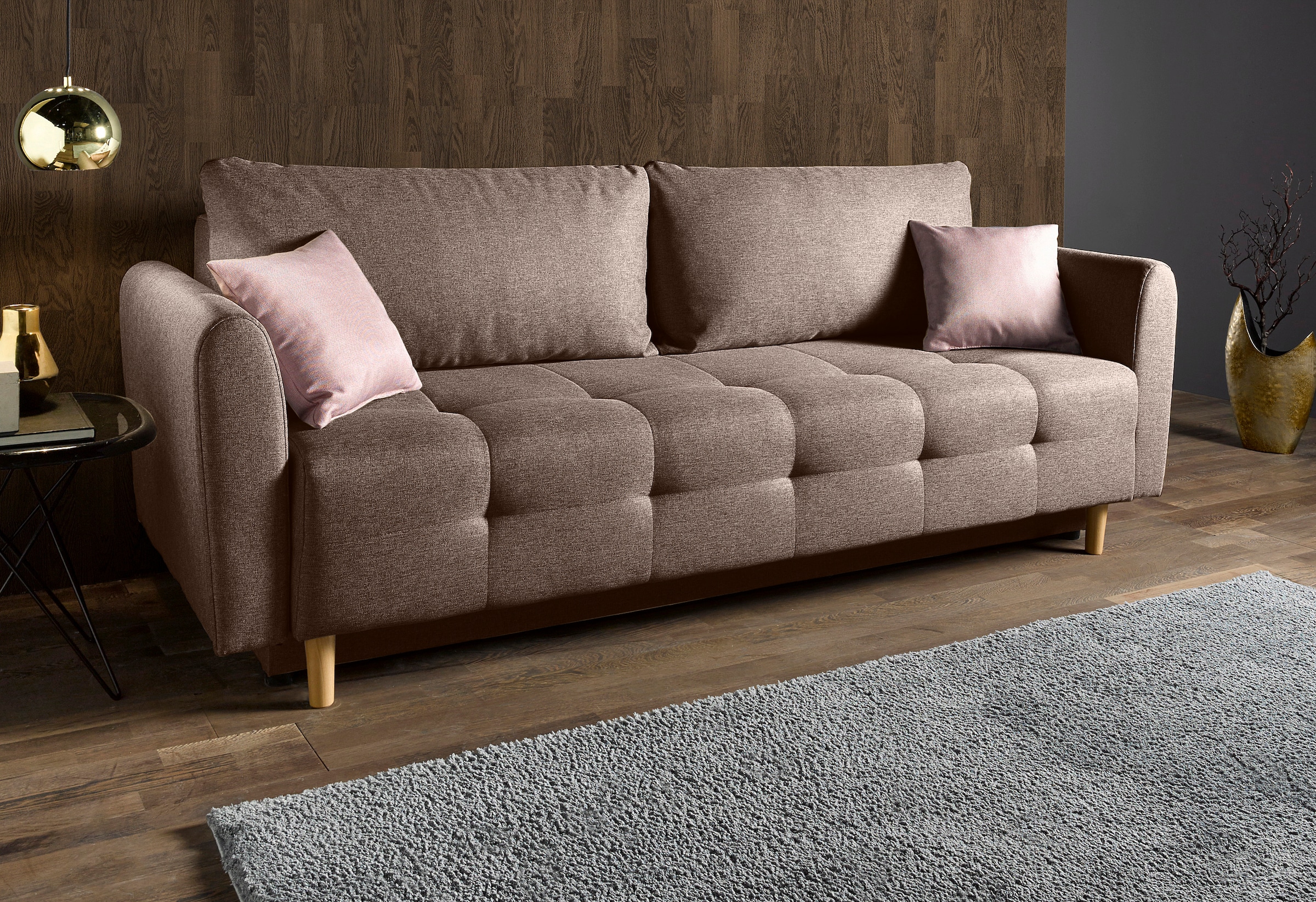 Home affaire Schlafsofa »Nordic« inklusive Bettkasten und Zierkissen günstig online kaufen