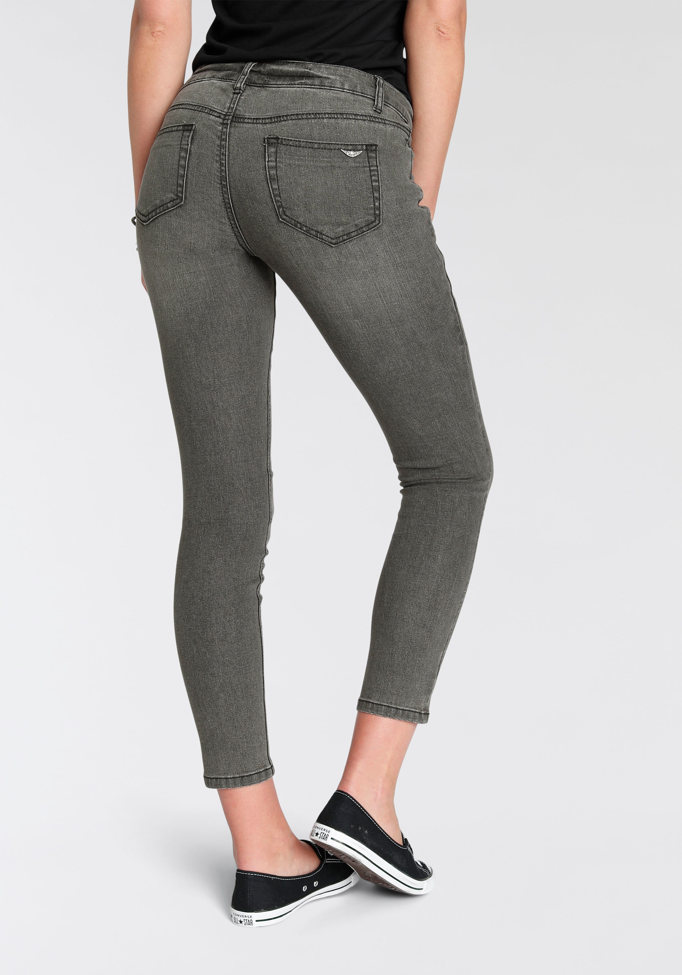 Low Arizona online »mit Keileinsätzen«, 7/8-Jeans kaufen Waist