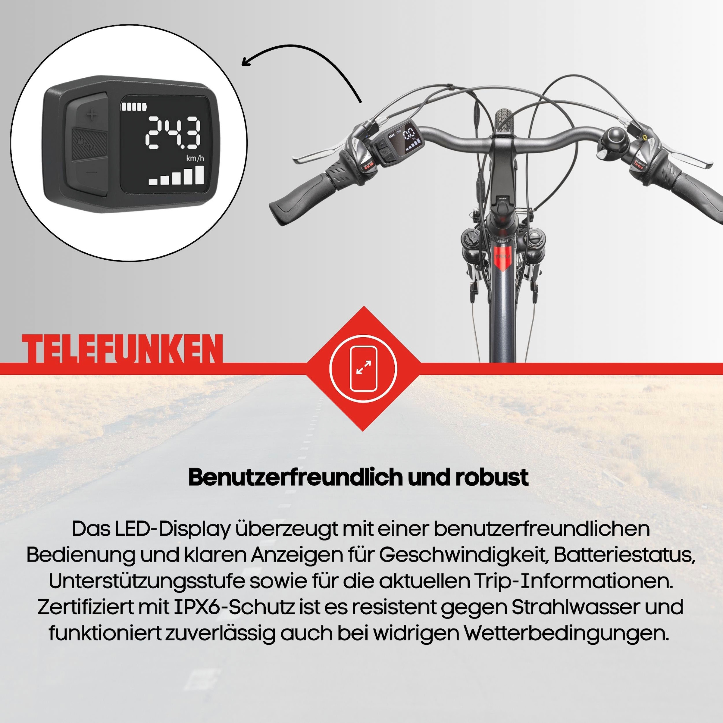 Telefunken E-Bike »E-Trekking Expedition XT485 Herren«, 21 Gang, Shimano, Acera, Heckmotor 250 W, Pedelec, Elektrofahrrad, Trekkingrad, Herren, innerhalb StVZO, 28 Zoll