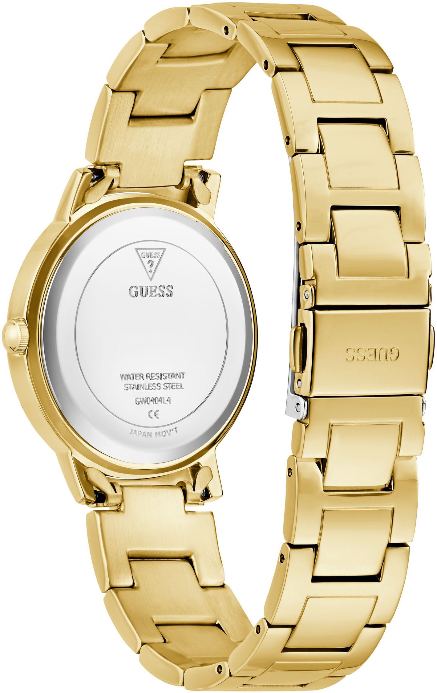 Guess Quarzuhr »DAWN«, Armbanduhr, Damenuhr, Edelstahlarmband