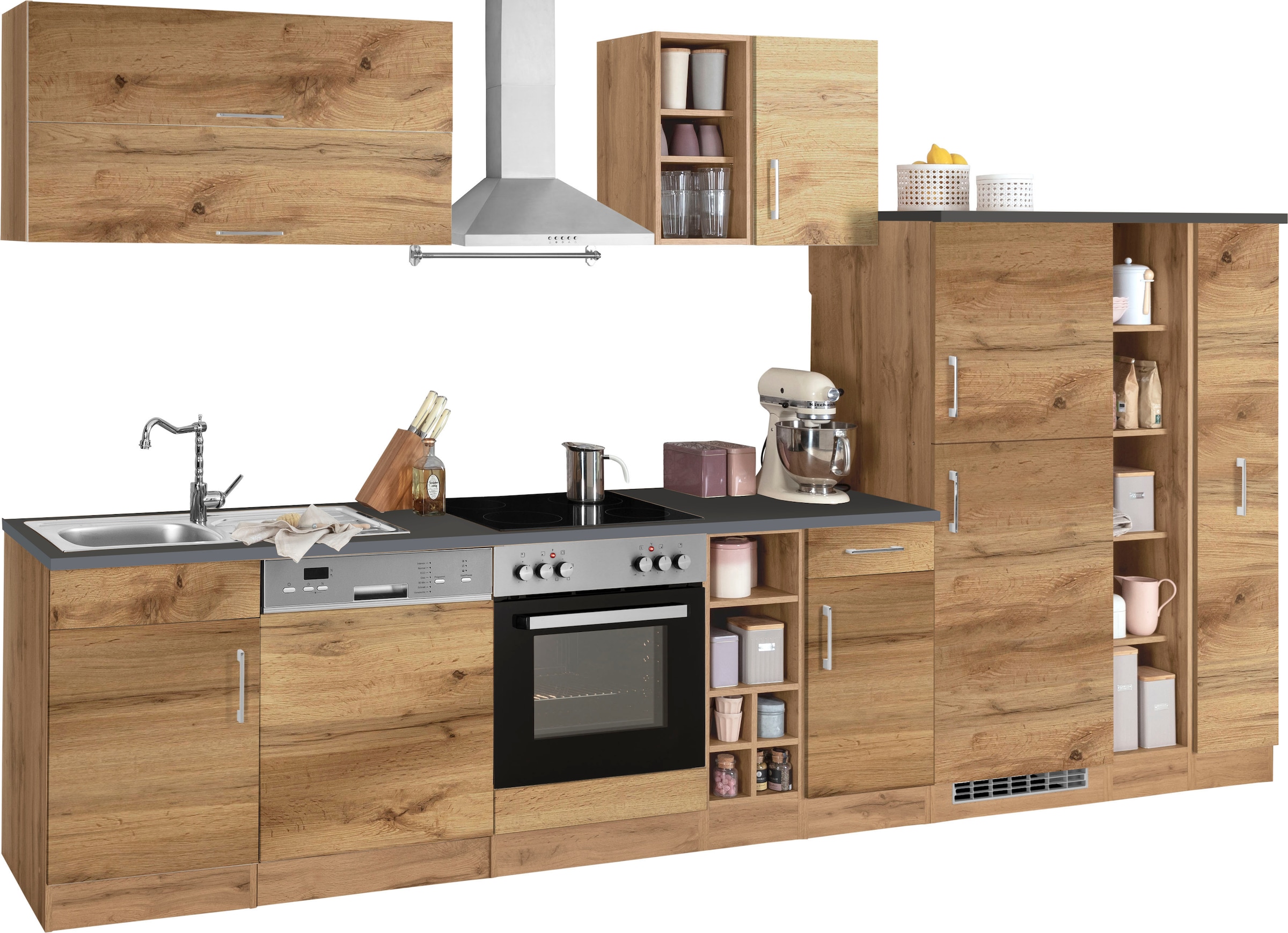 KOCHSTATION Küchenzeile »KS-Colmar«, mit E-Geräten, Breite 360 cm