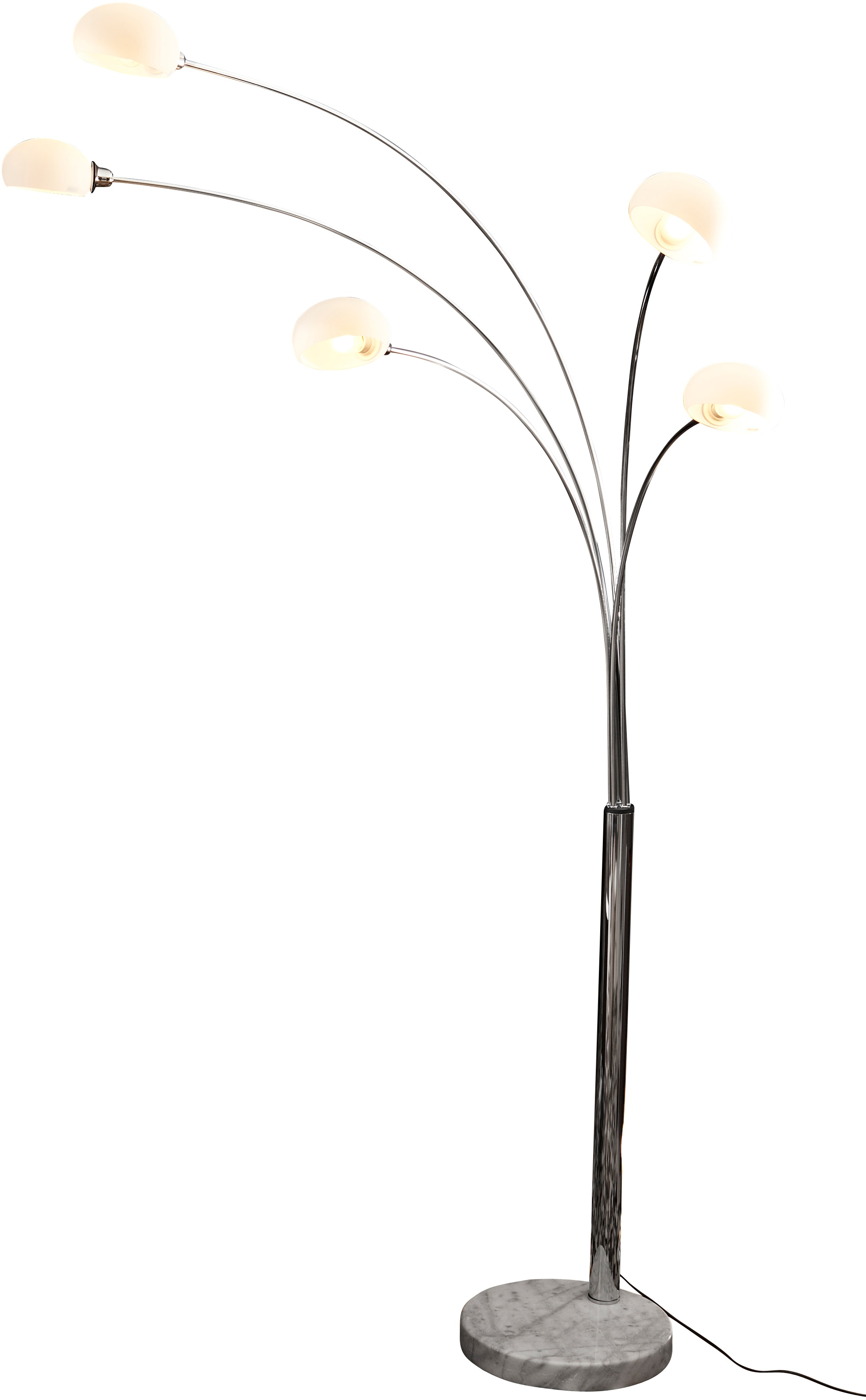 SalesFever Stehlampe »Noa«, 5 flammig-flammig, 5 bewegliche Arme mit  Glasschirm, Dimmschalter, echter Marmorfuß online bestellen