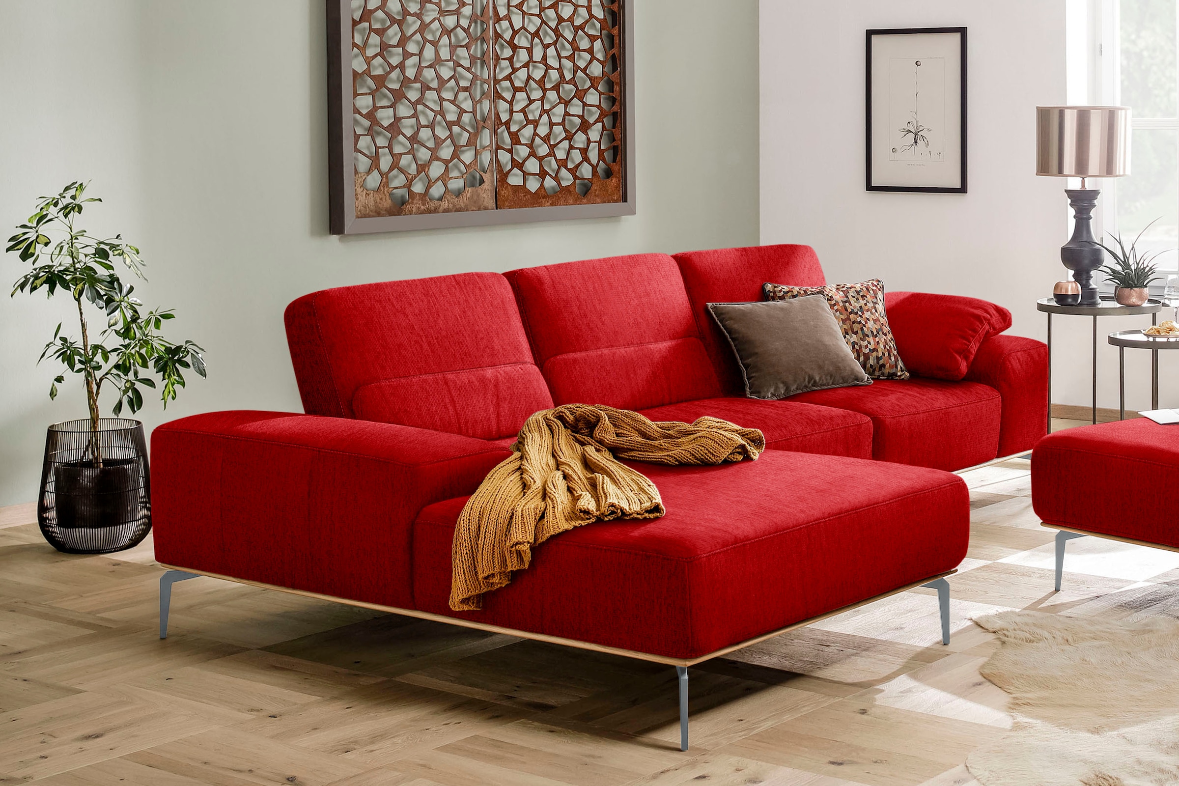 W.SCHILLIG Ecksofa "run", mit elegantem Holzsockel, Füße in Silber matt, Br günstig online kaufen