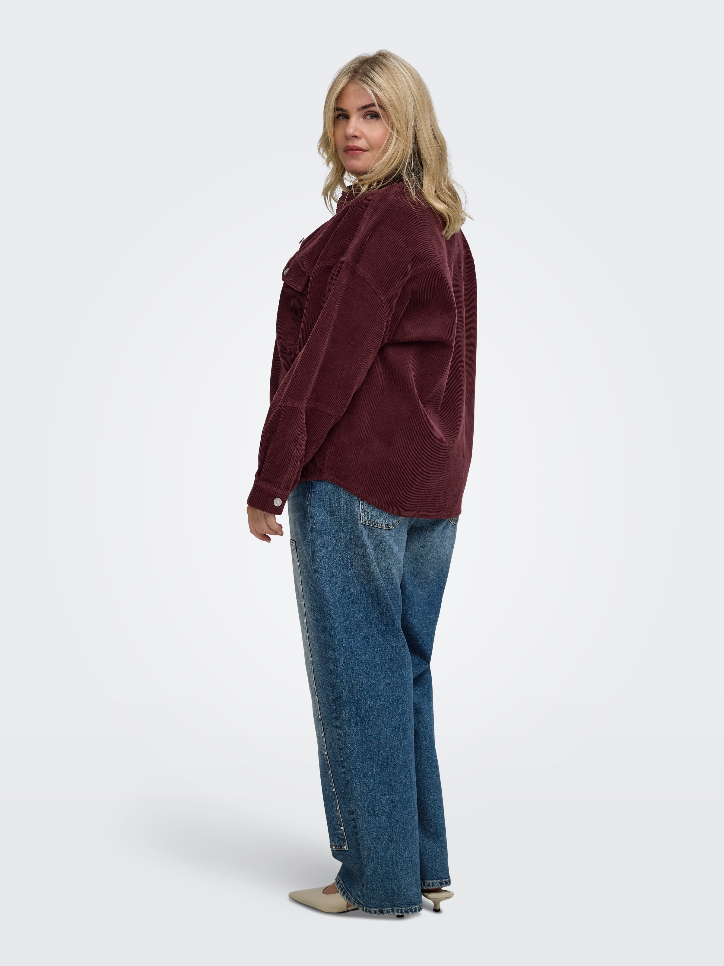 ONLY CARMAKOMA Langarmbluse »CARTIGGY L/S CORD SHACKET PNT NOOS« Baumwolle, Cord