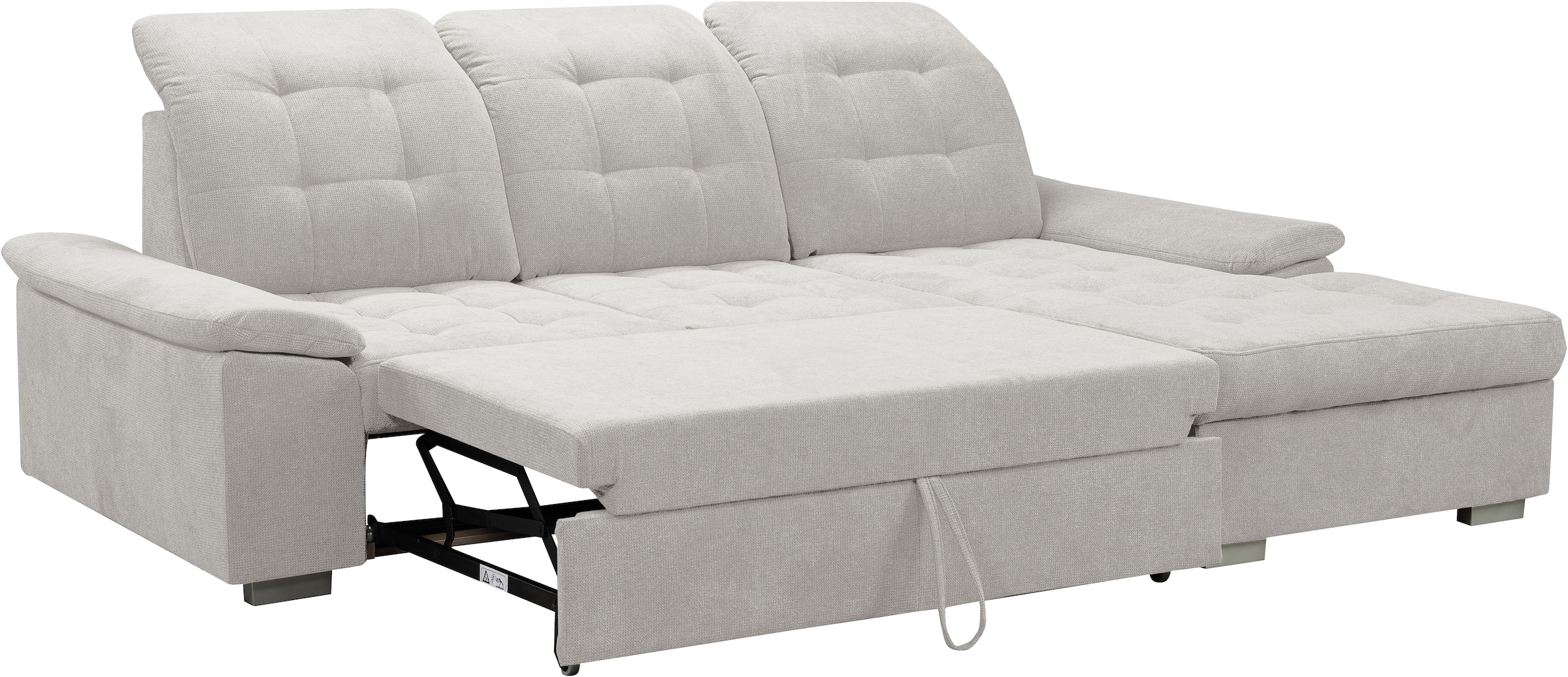 WERK2 Ecksofa Carmen, Sofa, Eckcouch mit Schlaffunktion, Bettkasten und Sitztiefenverstellung