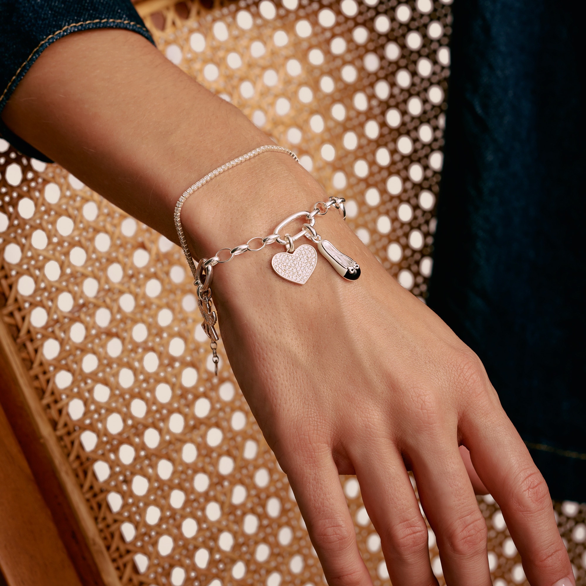 THOMAS SABO Charm Herz »Charm Herz Pavé - Connect, CC1277-051-14«, mit Zirkonia (synth.)