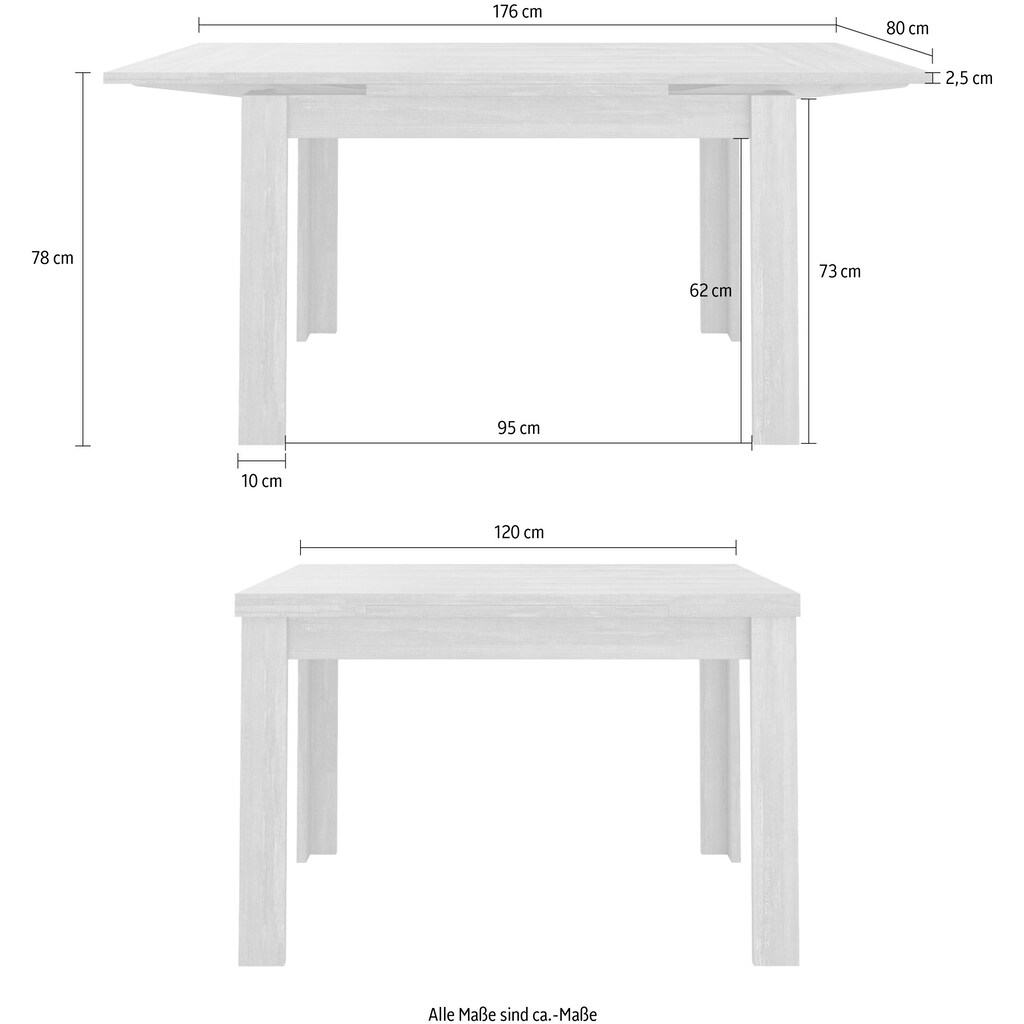 Mäusbacher Esstisch »Monti«, 80 x 60 cm, ausziehbar auf 136 cm