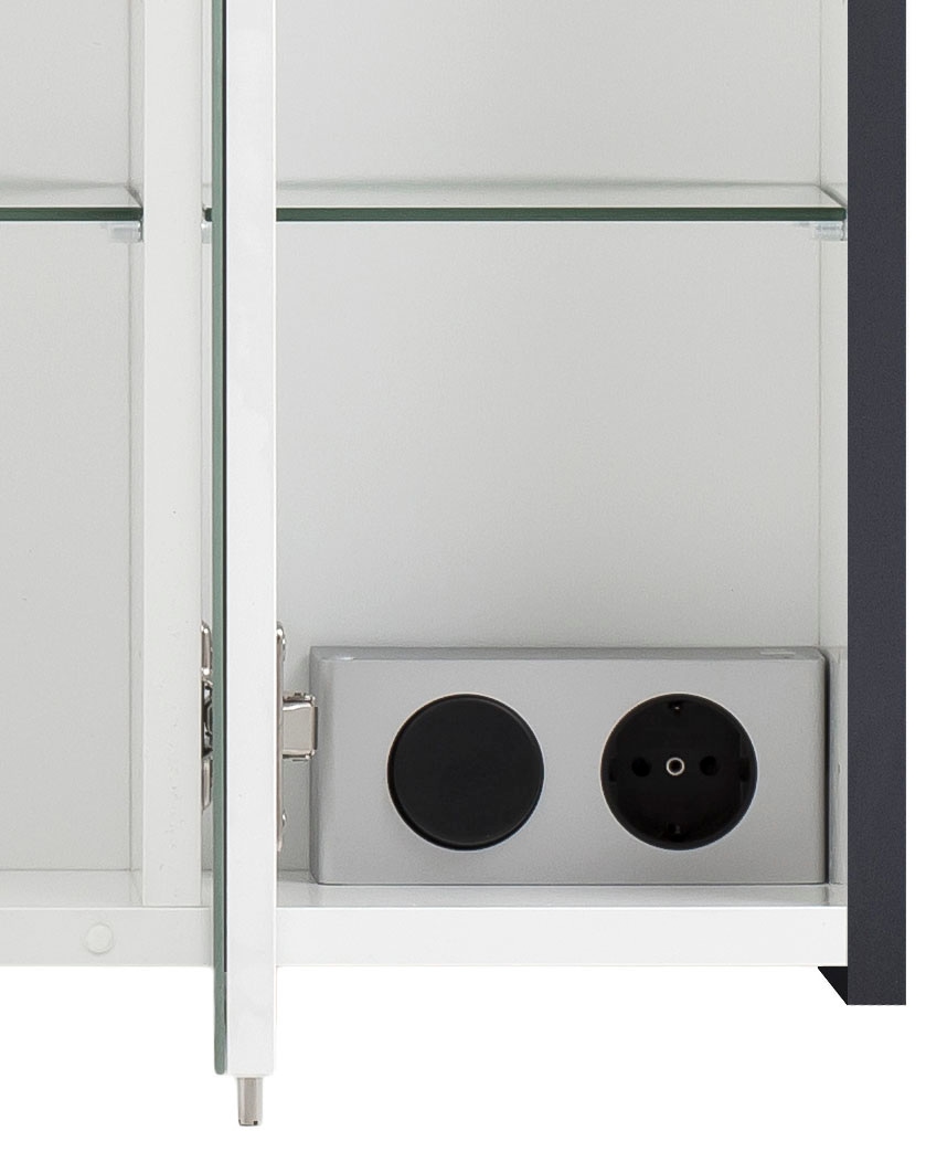 Schildmeyer Spiegelschrank »Lovis, Breite 65 cm«, Mit LED-Leuchte und Schalter-/Steckdoseneinheit