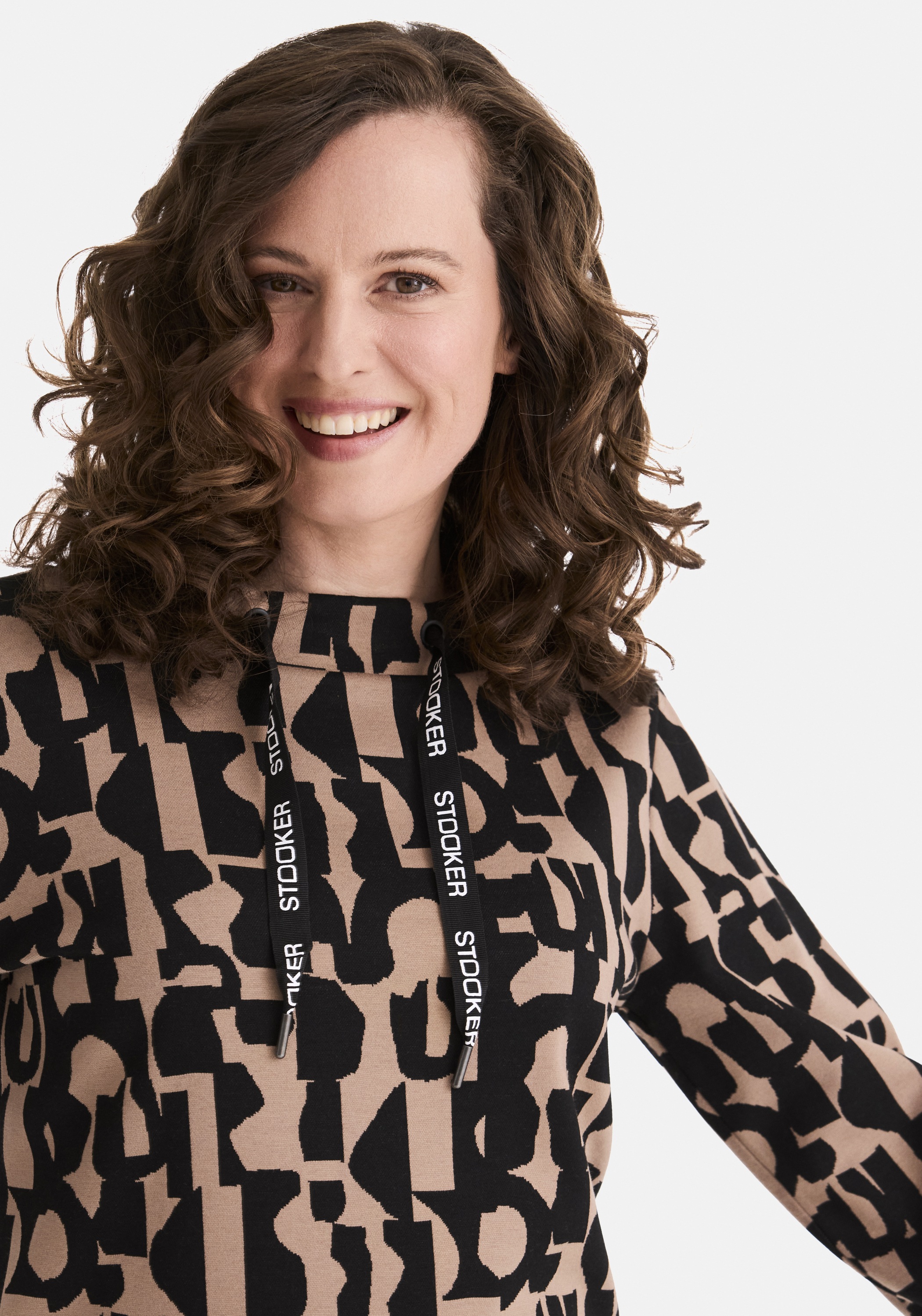 STOOKER WOMEN Midikleid »KLARA mit Stehkragen Kleid«, Langarmkleid in Midi-L änge mit Stehkragen für Damen