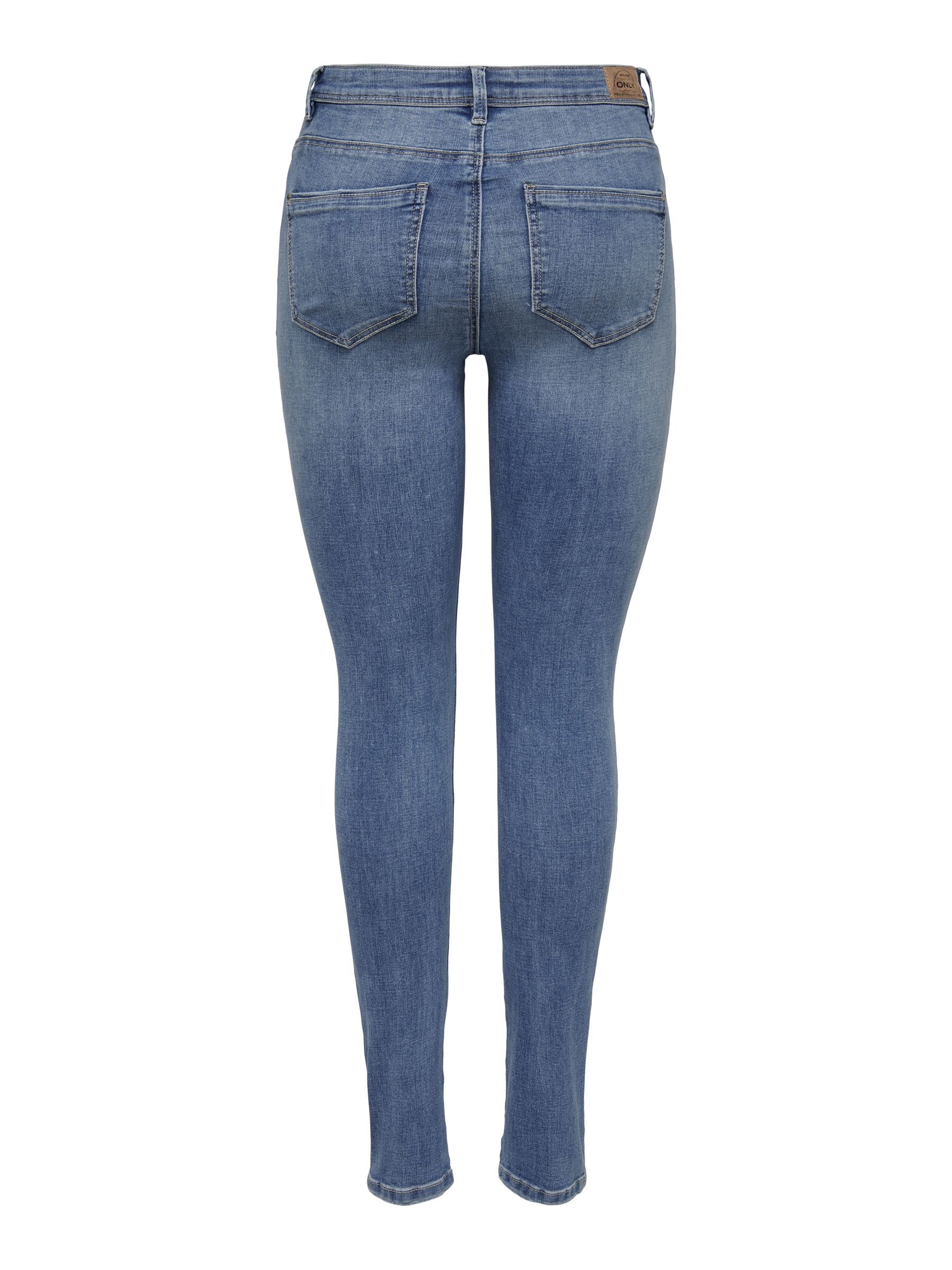 ONLY Skinny-fit-Jeans »ONLWAUW MID SK DESTROY DNM BJ210«, mit Destroyed Effekt