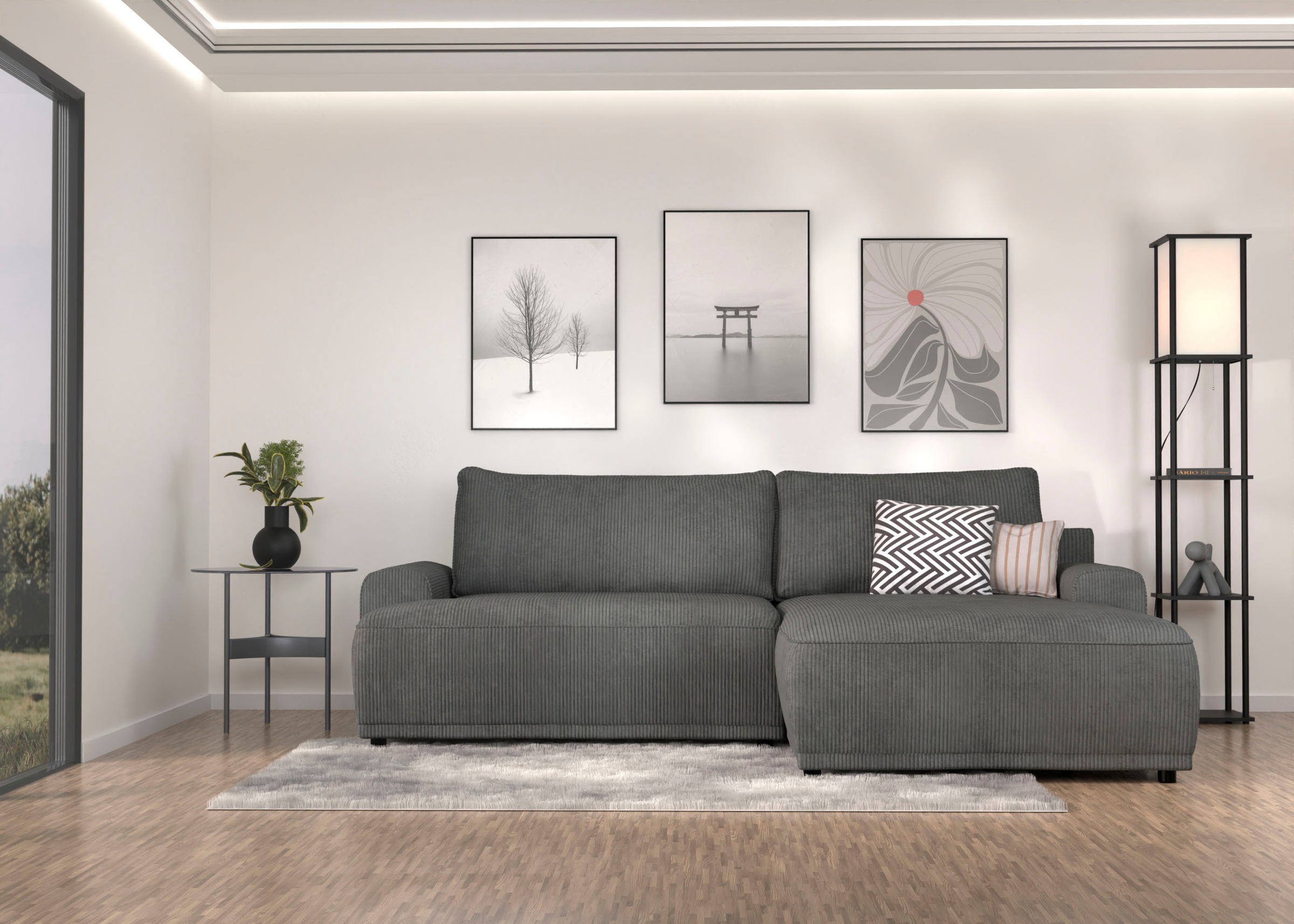TRENDMANUFAKTUR Ecksofa »Fordon, Schlafsofa mit Bettkasten, Couch in L-Form günstig online kaufen