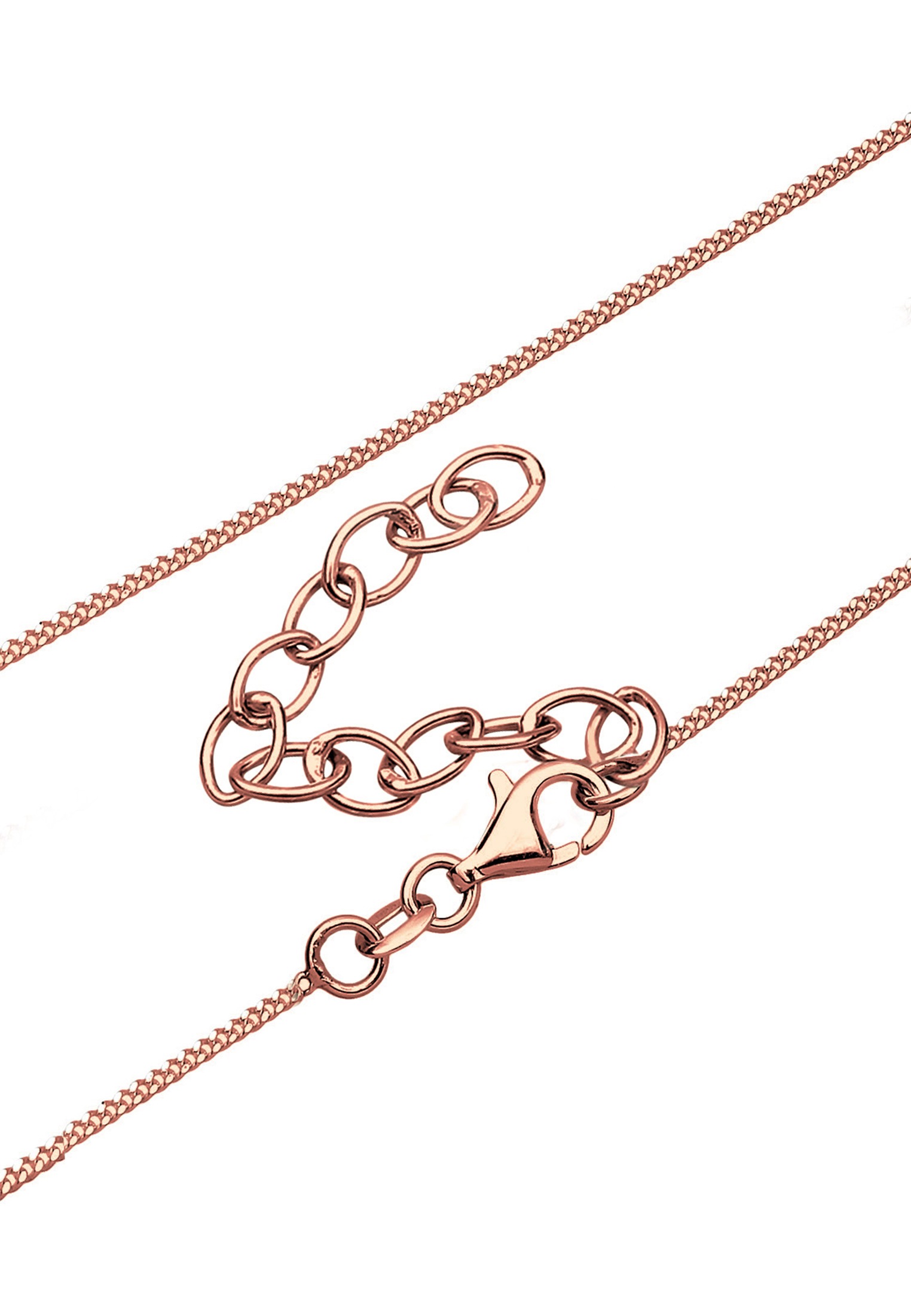 Elli Kette mit Anhänger »Feder Quarz Rose 925 Sterling Silber Rosegold«