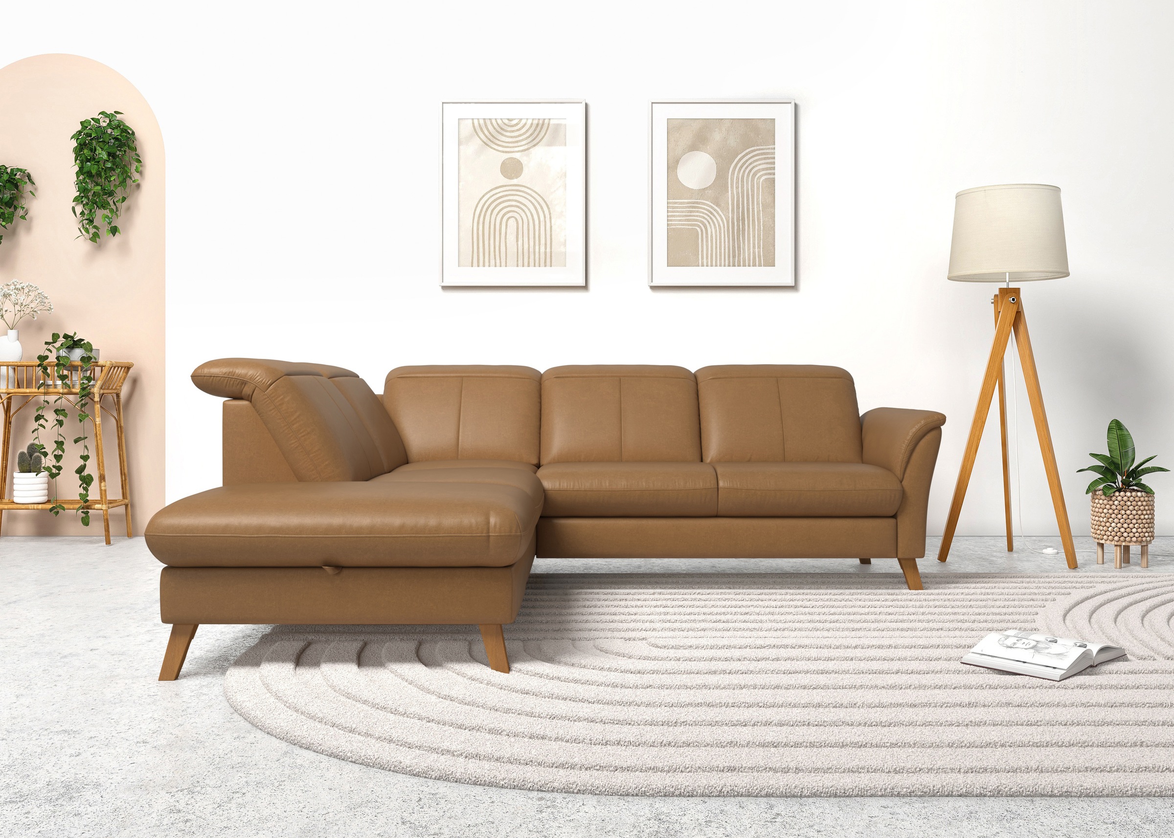 sit&more Ecksofa »Romero L-Form«, wahlweise mit oder ohne TV-Funktion, Bettfunktion, Bettkasten