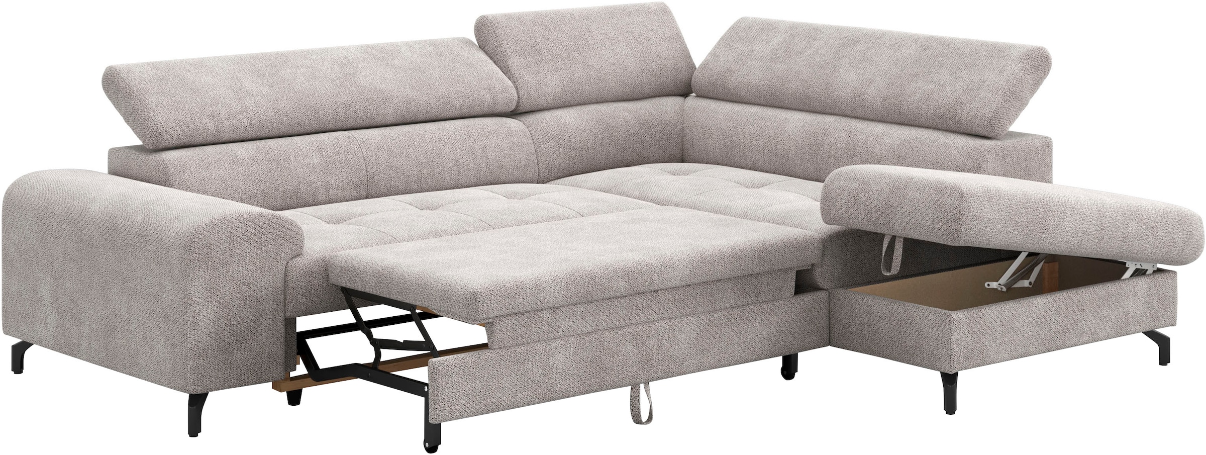 COTTA Ecksofa »Aura L-Form«, mit Schlaffunktion, Bettkasten und Kopfteilverstellung