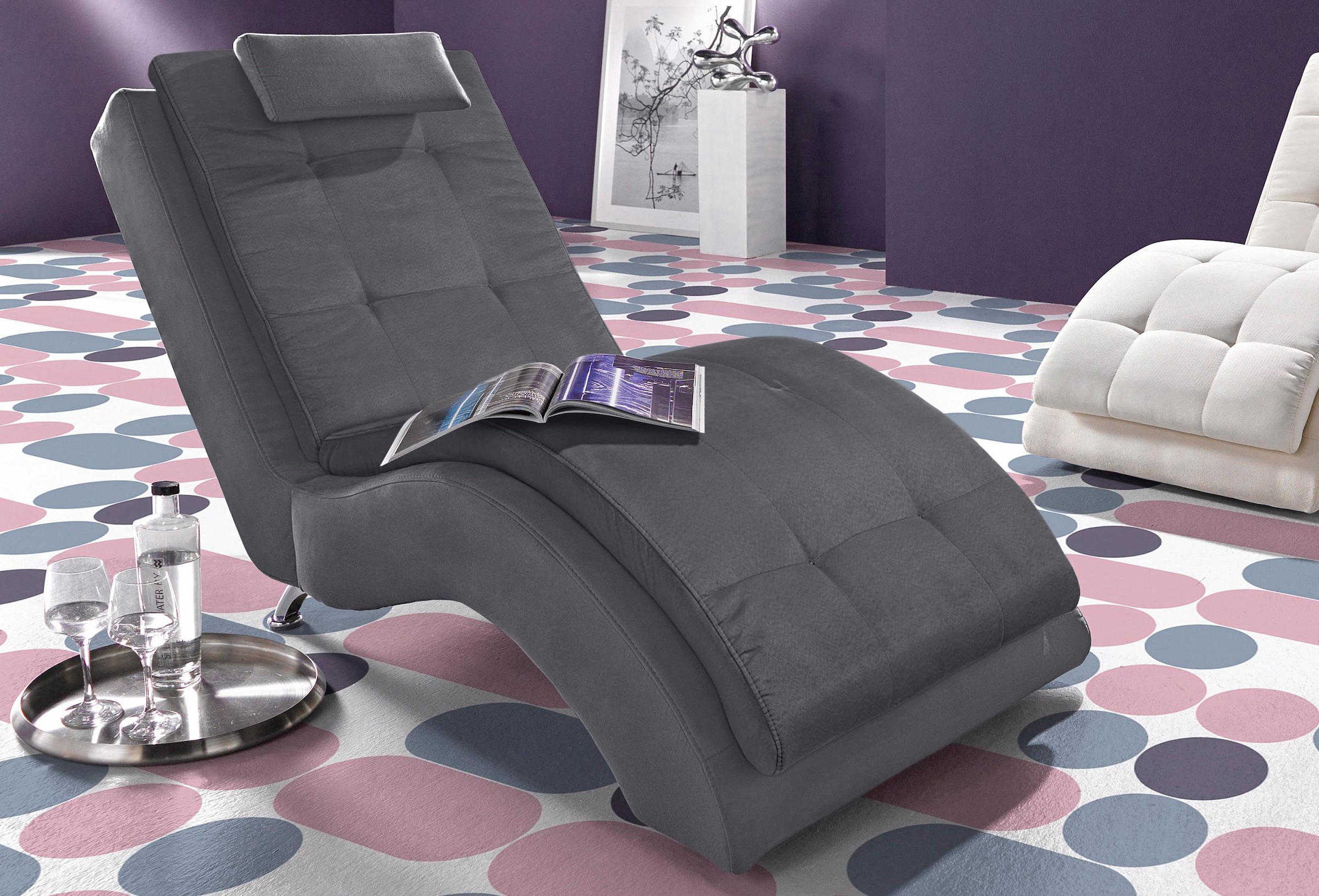 Relaxliege HOME AFFAIRE "Vengo 2", grau, B:70cm H:92cm T:170cm, Sofas, Relaxliege