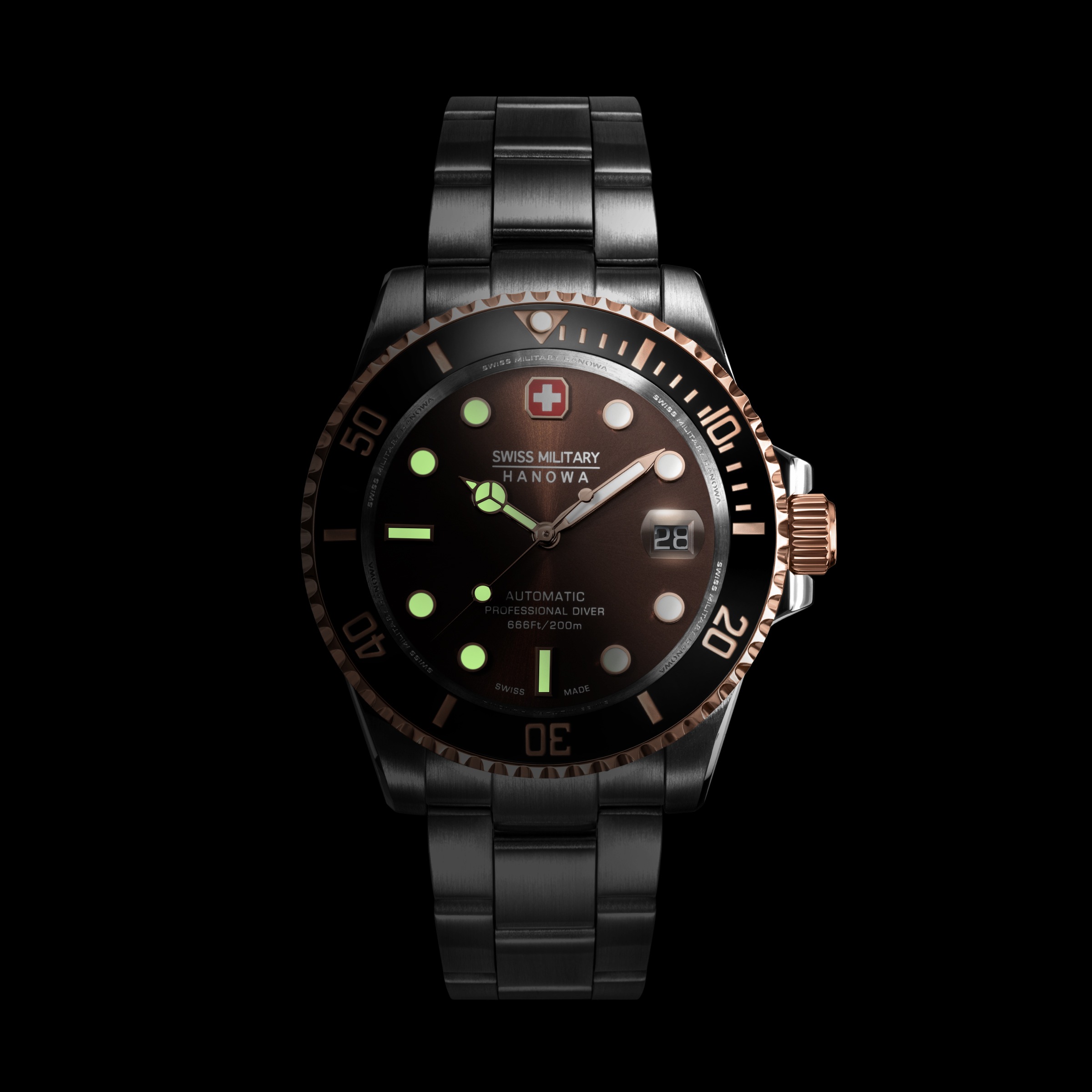 Swiss Military Hanowa Automatikuhr »Sealord« Armbanduhr, Herrenuhr, Swiss Made, Mechanische Uhr, Edelstahlarmband
