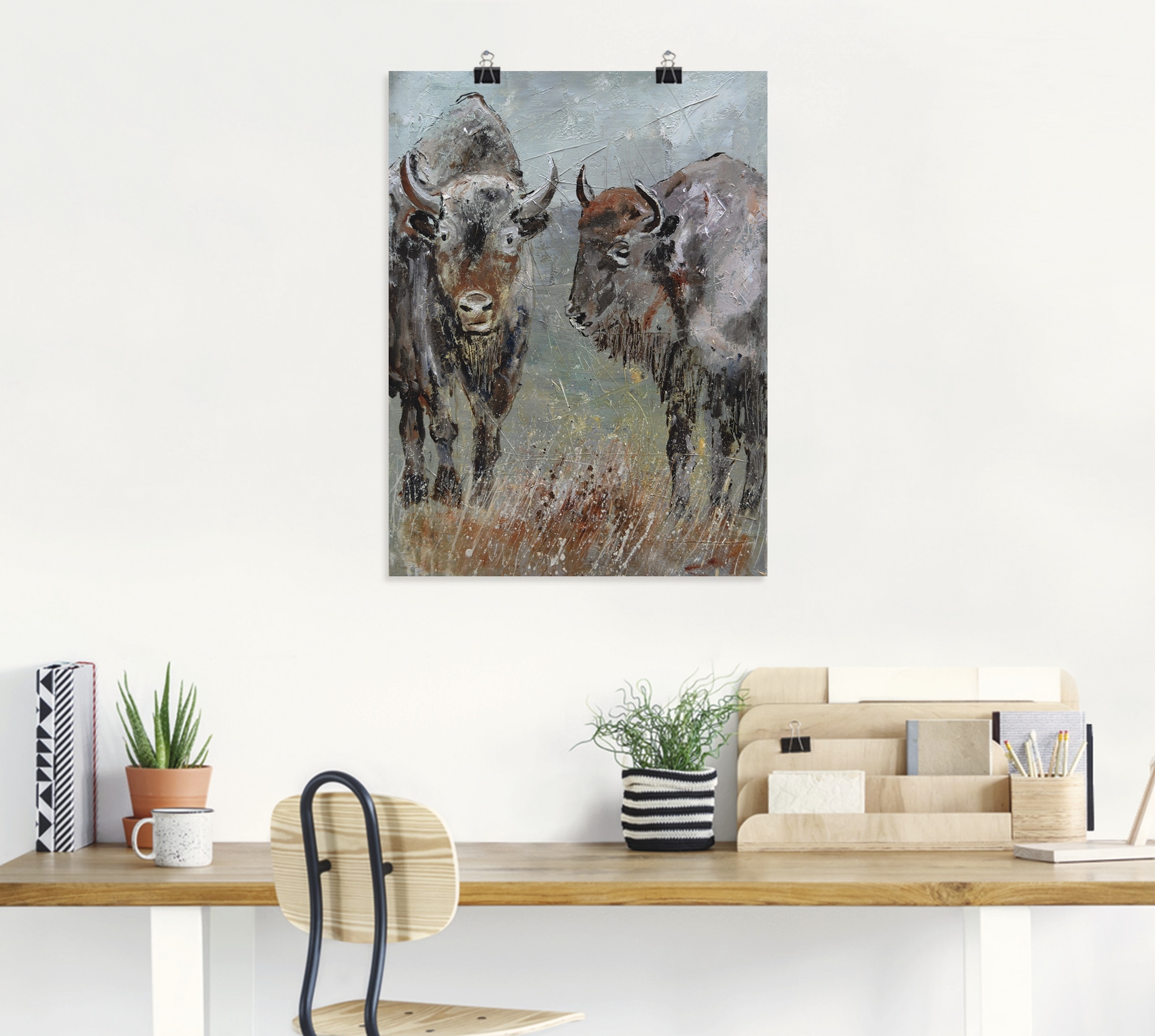 Artland Poster »Büffel«, Wildtiere, (1 St.), als Alubild, Leinwandbild, Wandaufkleber oder Poster in versch. Größen