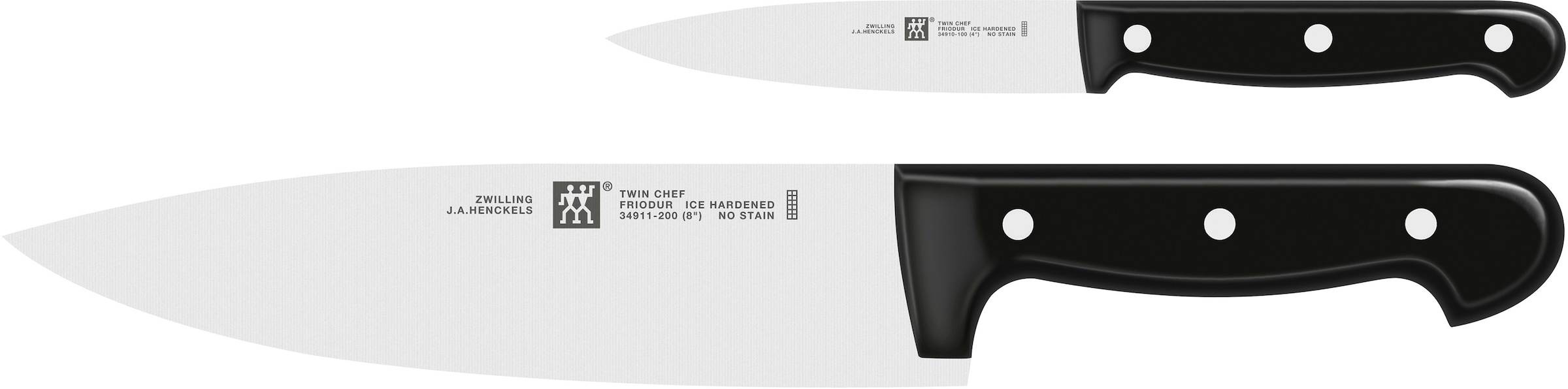 Zwilling Pfannen-Set »Shine/Twin Chef 2«, Aluminium, (Set, 4 tlg., je 1 Bratpfanne Ø 24/28 cm, 2-teiliges Kochmesser-Set), Induktion, Ø 20/24 cm, inkl. 2-teiligem Kochmesser-Set