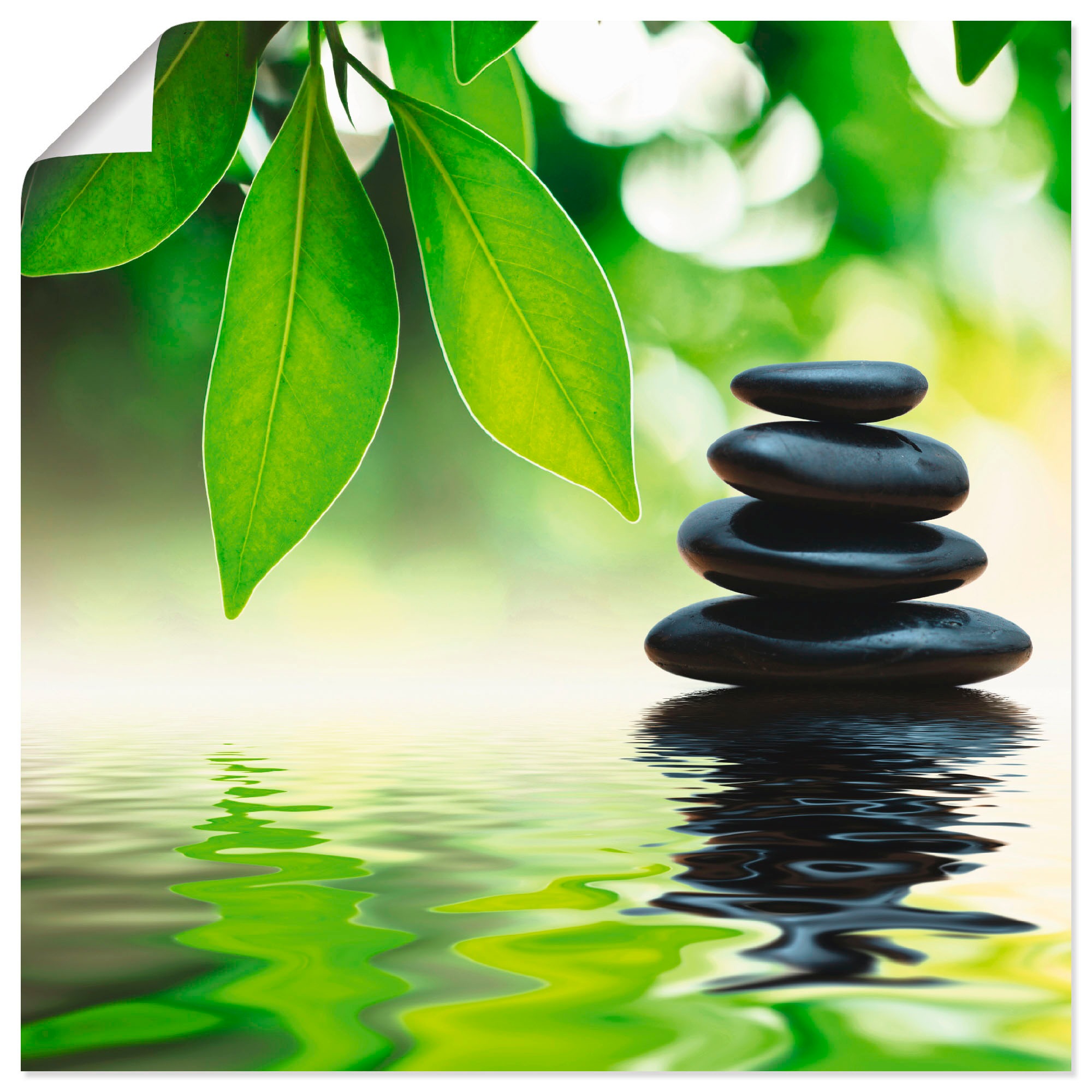Artland Wandbild »Zen Steinpyramide auf Wasseroberfläche«, Zen, (1 St.), als Leinwandbild, Poster, Wandaufkleber in verschied. Größen