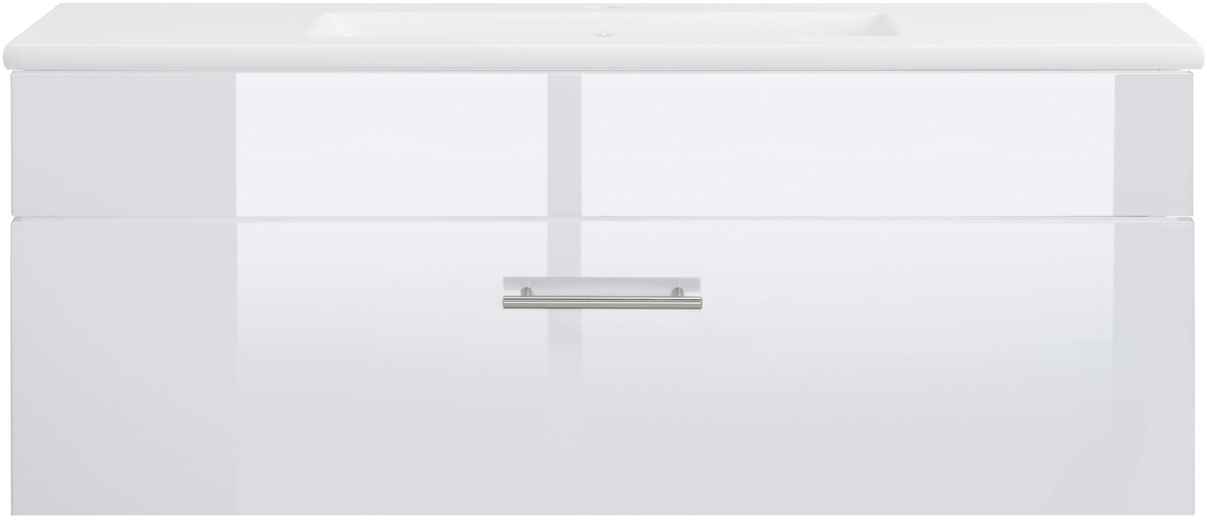 welltime Waschtisch »Trento Light, 60cm, 80cm, 100cm, Keramik-Auflagebecken«, 1 feste Blende und 1 Auszug