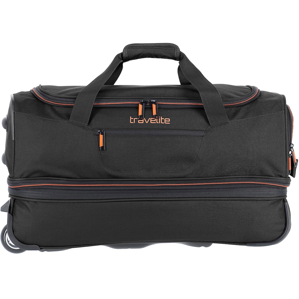 travelite Reisetasche »Basics, 55 cm«, Duffle Bag Sporttasche mit Trolleyfunktion und Volumenerweiterung