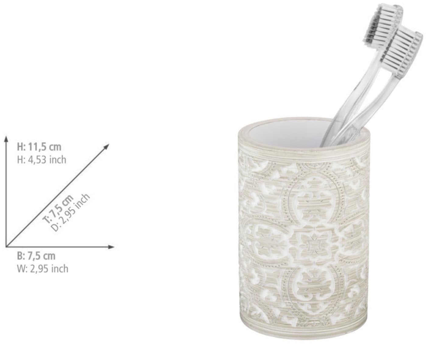 WENKO Badaccessoire-Set »Ortezzano« bestehend aus Seifenspender, WC-Garnitur, Zahnputzbecher, Polyresin