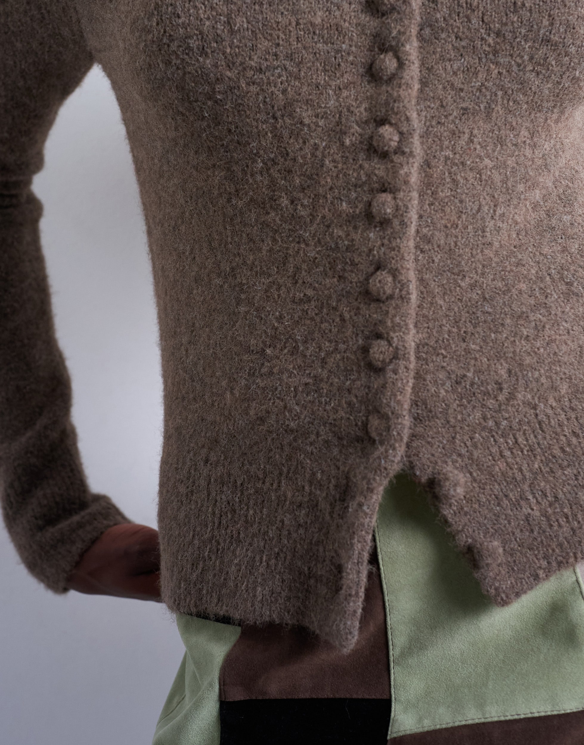 TOPSHOP Strickjacke »TSSIA KNITTED CARDIGAN NOOS« Materialmix, regular fit