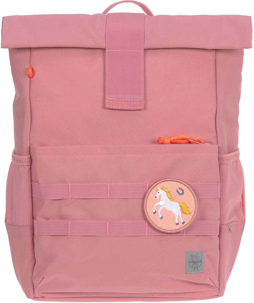 LÄSSIG Kinderrucksack »Medium Rolltop Backpack, pink«, Reflektoren, aus recycelten PET-Flaschen