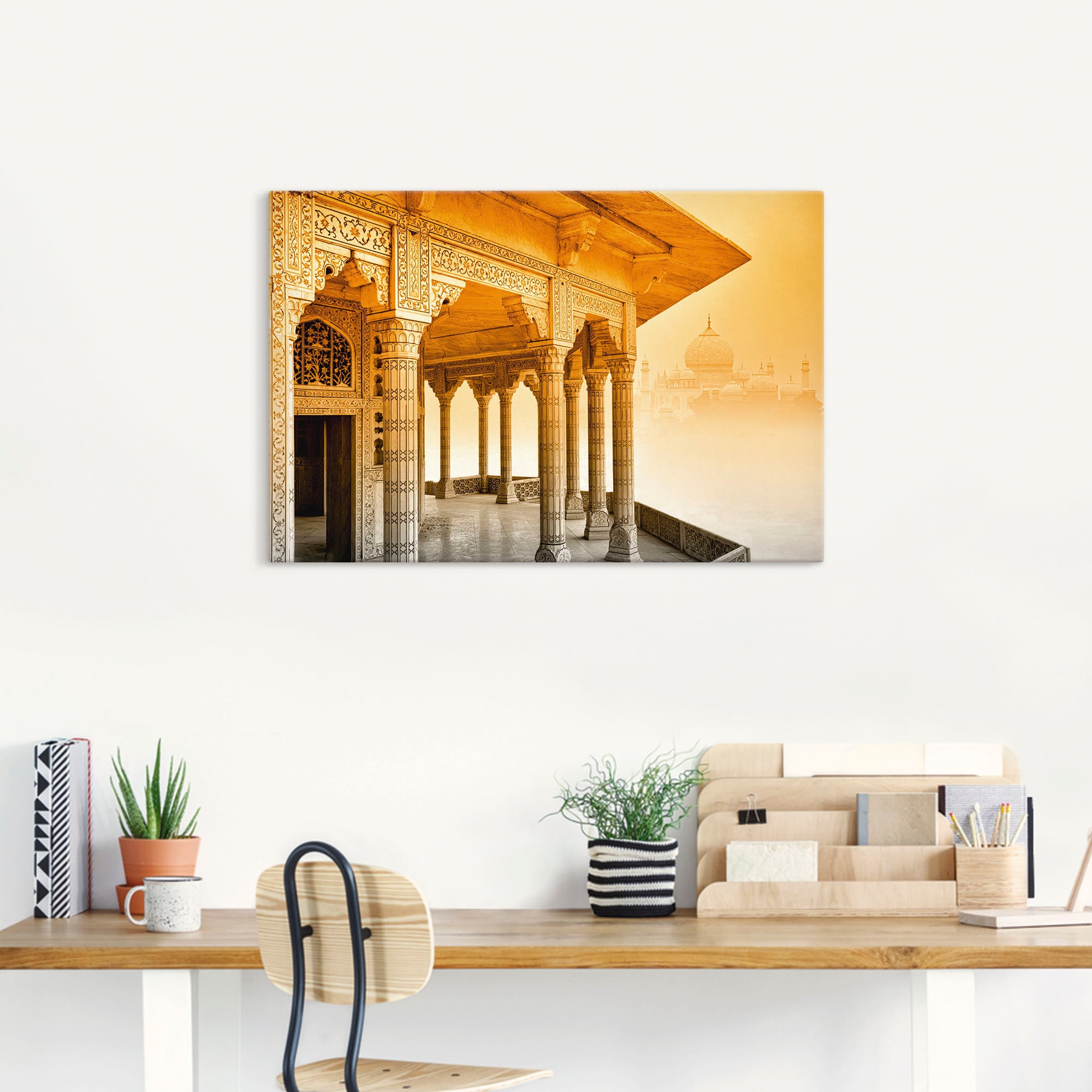 Artland Wandbild »Fort Agra mit Taj Mahal«, Gebäude, (1 St.), als Leinwandb günstig online kaufen