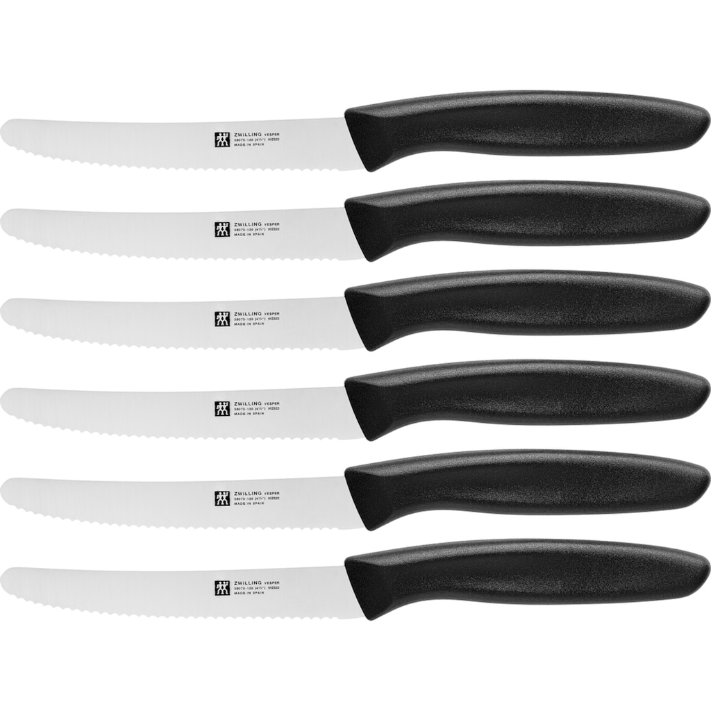 Zwilling Brotzeitmesser »Twin Grip«, (Set, 6 tlg.), Nitrostahl