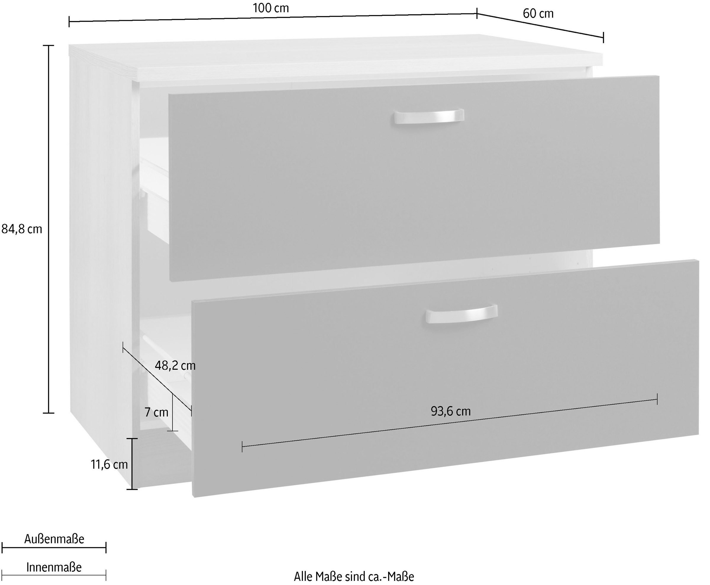 OPTIFIT Unterschrank »Faro«, mit Metallgriffen, Breite 100 cm