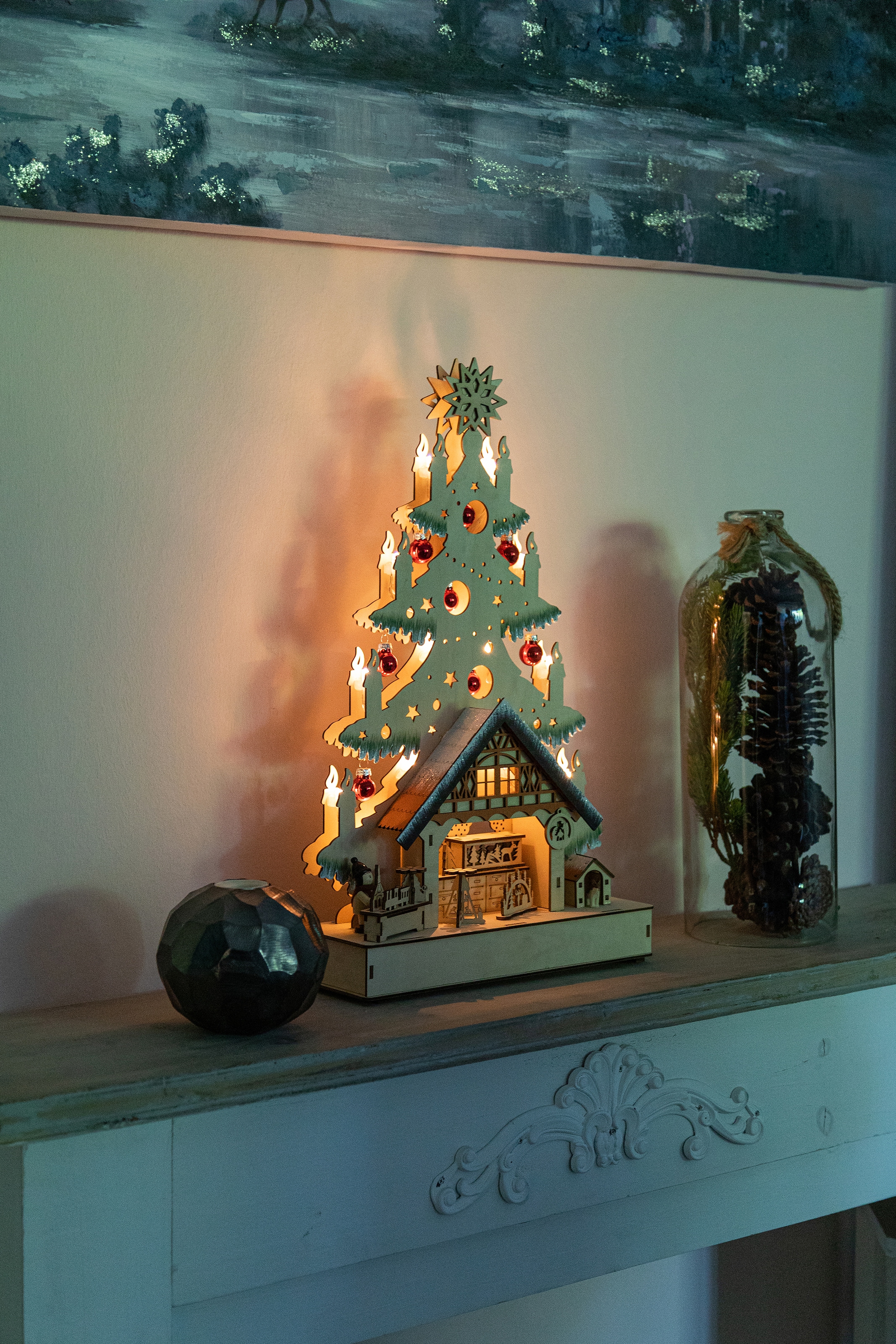 Myflair Möbel & Accessoires LED Schwibbogen, 1 tlg., aus Holz, mit  Weihnachtskugeln geschmückt, Höhe ca. 49 cm auf Rechnung kaufen